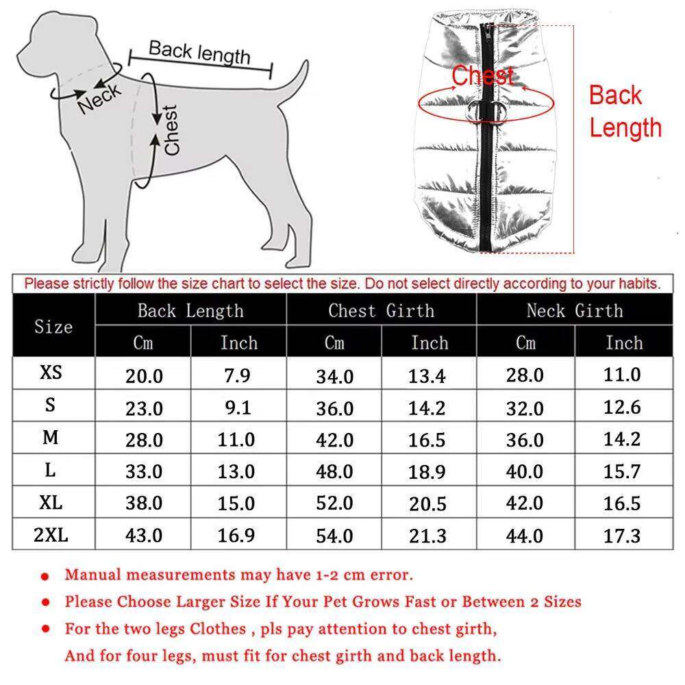 Pet Dog Clothes For Small Medium Dogs Winter Waterproof Puppy Jacket Coat With D-ring Windproof Cat Vest French Bulldog Costumes