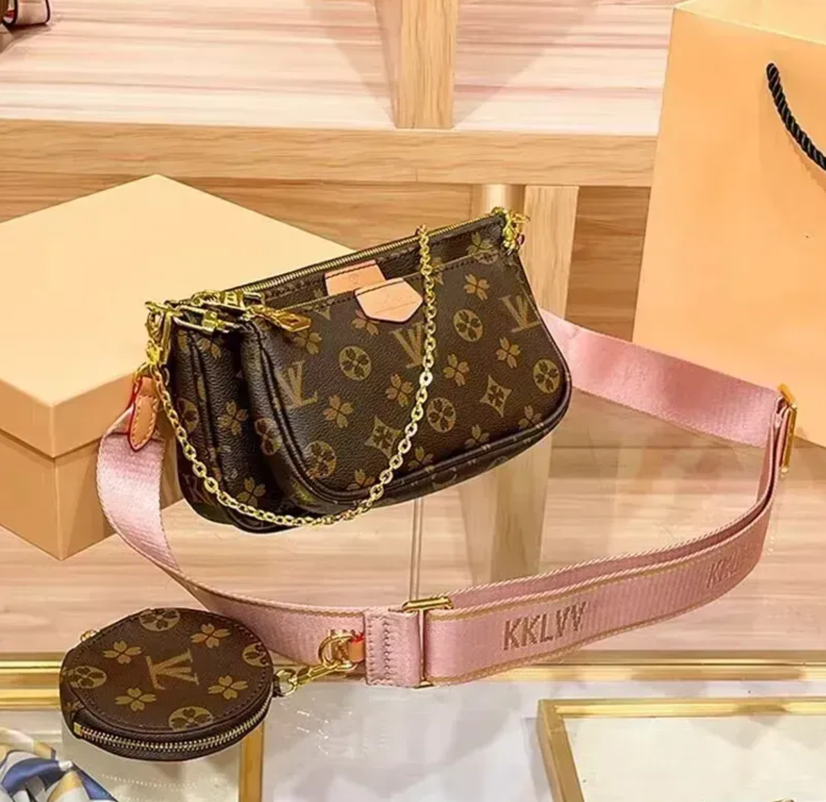 Luxury Cross body Totes envelope bag Women Messenger Designer mens handbags Genuine Leather lady 3piece Multi Felicie Pochette Chain Clutch Shoulder Bags