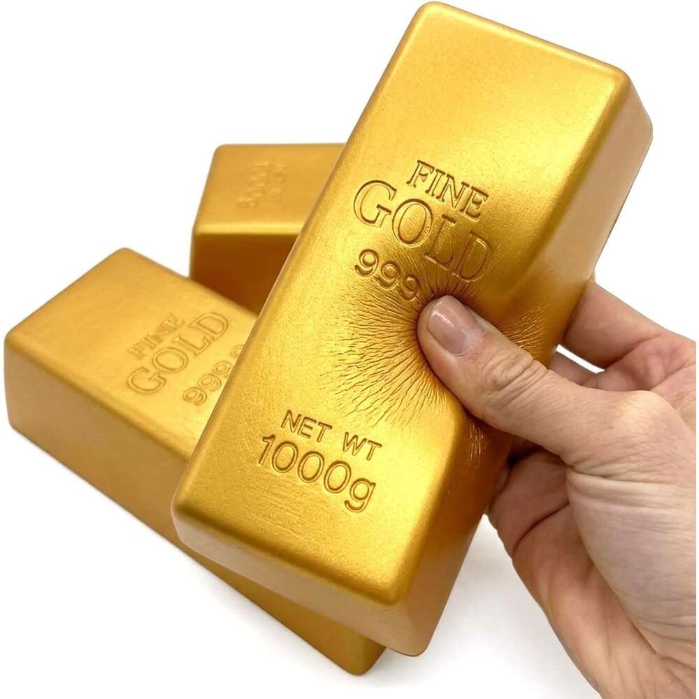 Fake Bar Toy - Slow Rising Gold Brick Taba Squishy Squeeze Toys for Stress Relief, Large Fidget Toy, Funny Gag Gift & Party Favors dbf