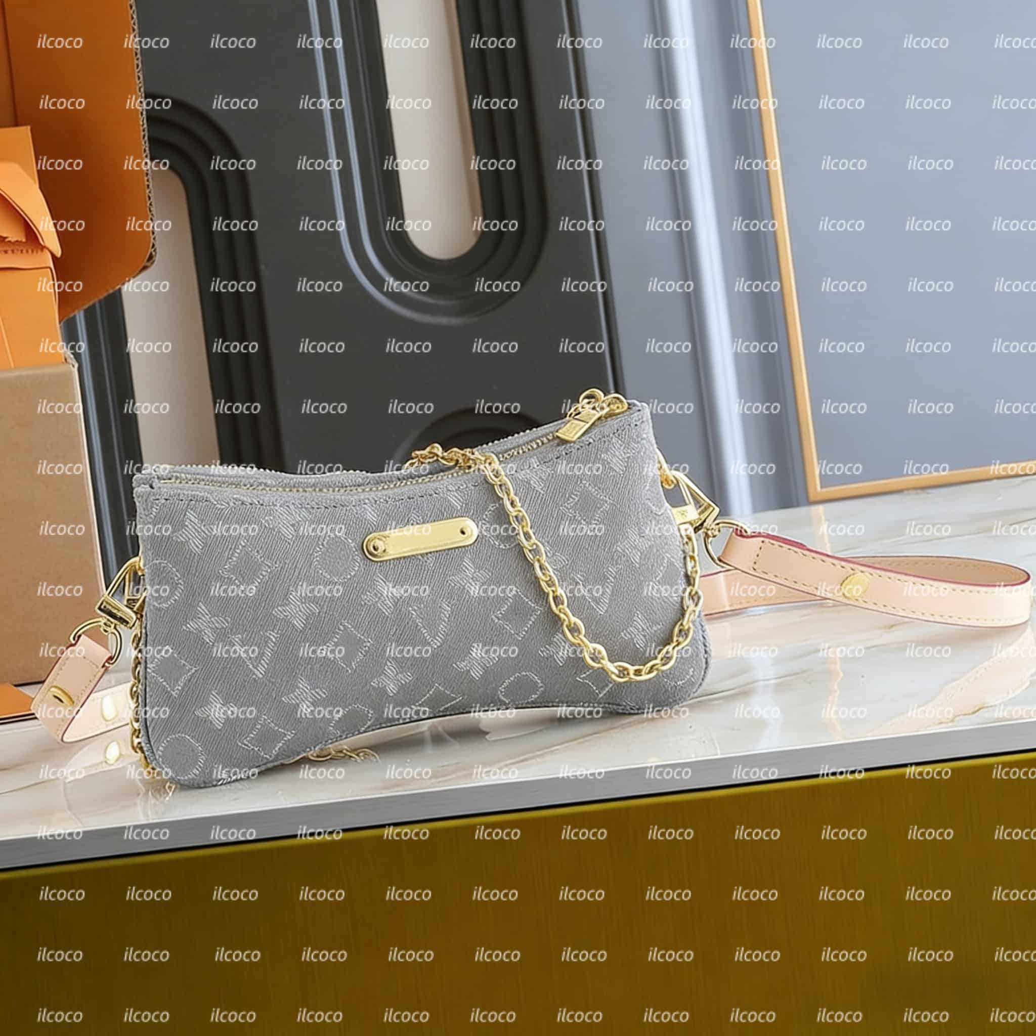 46A New Designer Bag Liv pochette Shoulder Bag Women's Leather Easy Pouch On Strap Bag Denim Crossbody Bags Luxury Wallet Old Flower Vintage Classic Purse Handbag