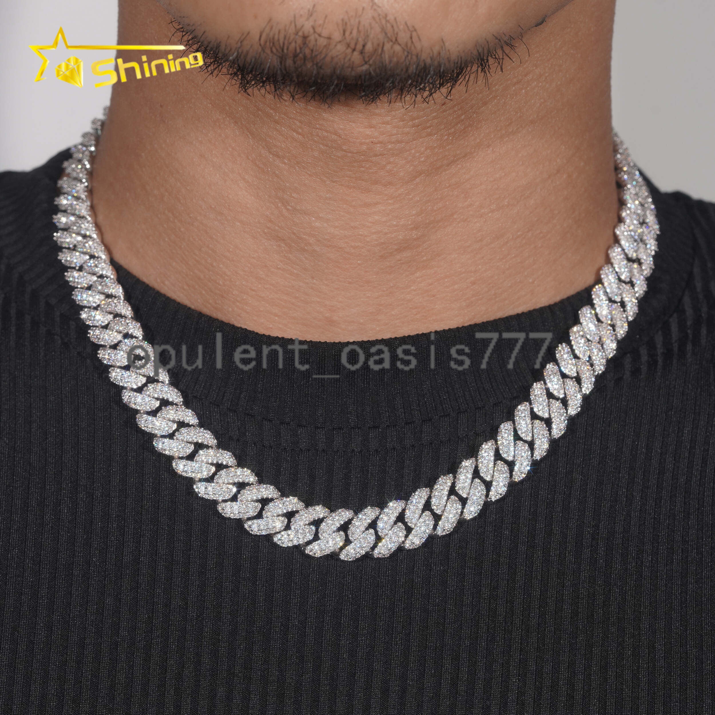 Trendy Big Size Heavy 925 Silver 20MM Width Miami Moissanite Cuban Link Chain Custom Iced Out Hip Hop Necklace for Men Women