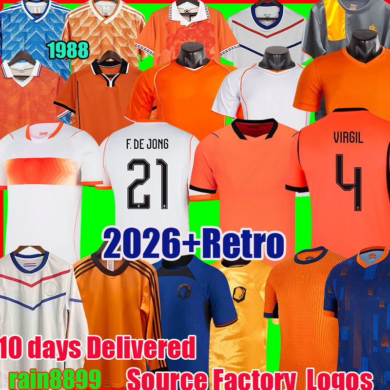 Netherlands Dutch jersey Holland world cup 2026 retro Soccer Jersey Bergkamp ROBBEN vintage National Team tops Shirt Kids Kit MEMPHIS GAKPO 1988 Gullit Holland