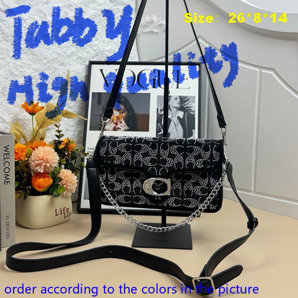1:1 copy purse 12a coachdesigner bag shoulder bag tabby 26 bag handbag Half Moon bag crossbody luxury bag high quality with right logo bags for women designercoach bag