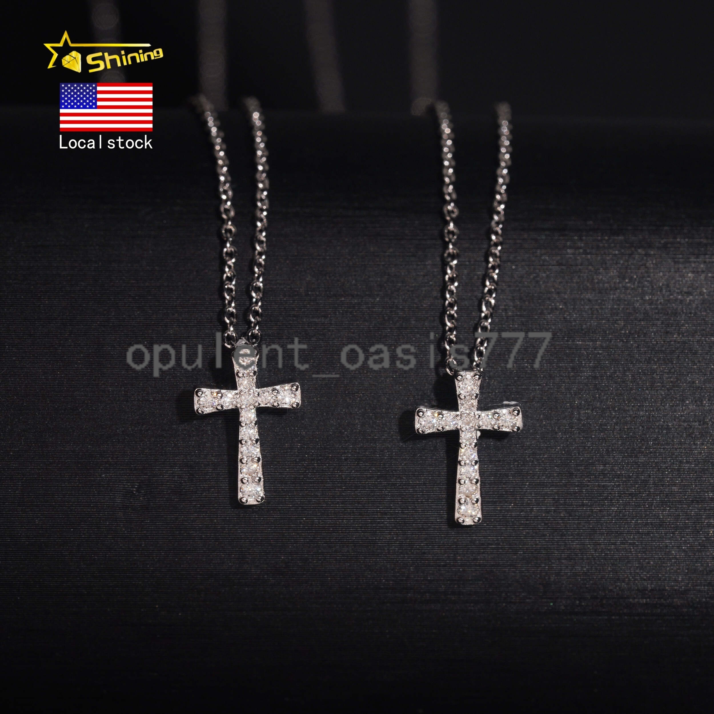 Elegant Style Female Gift From USA GRA Certified 925 Sterling Silver Rhodium Plated VVS1 Moissanite Diamond Cross Pendant
