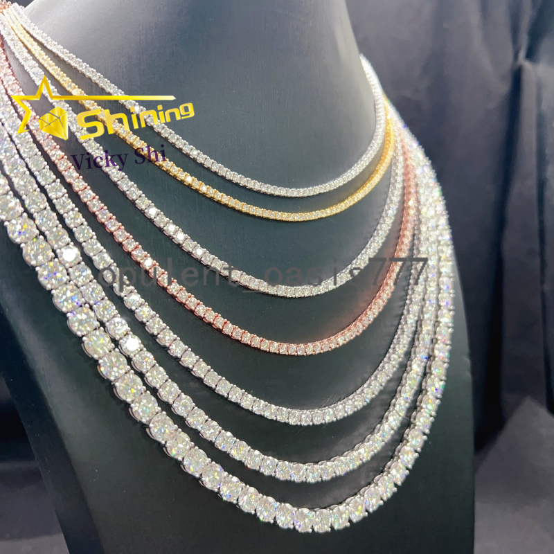 Wholesale Price 925 Silver Pass Diamond Tester 2mm 3mm 4mm 5mm 65mm Moissanite Tennis Bracelet Necklace