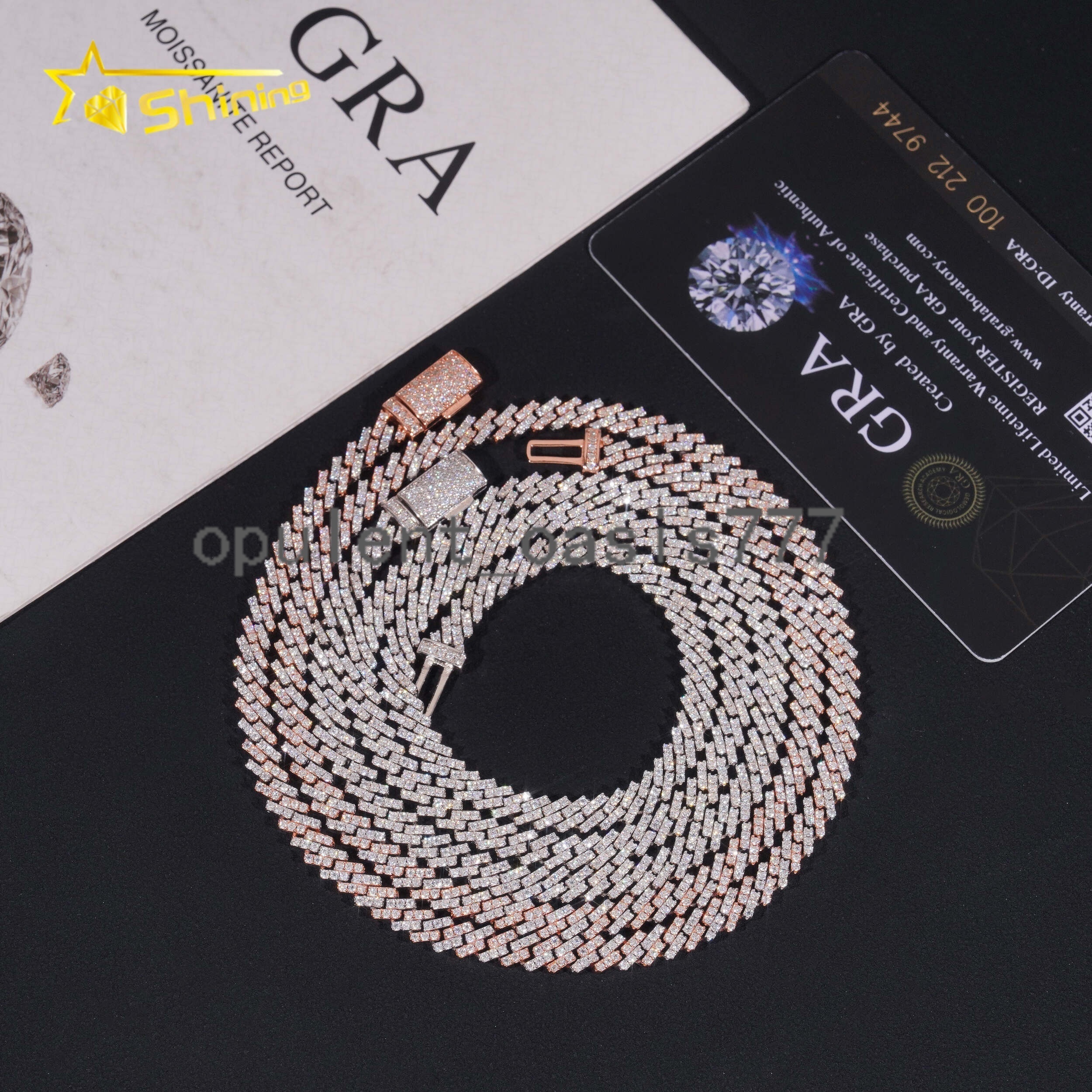 Pass Diamond Tester Iced Out One Row Hip Hop Thin 5mm Width 925 Sliver Moissanite Cuban Link Chain