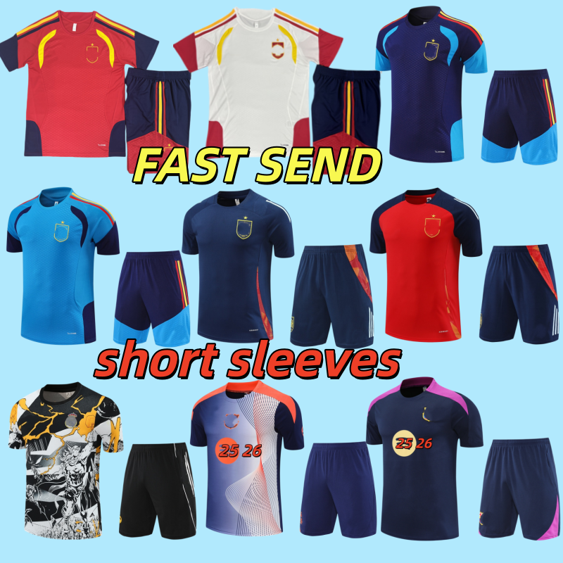 25 26 27 Spain Short Sleeve Tracksuit LAMINE YAMAL Pedri Gavi soccer jersey 2026 Training Suit Men Kids Kit
