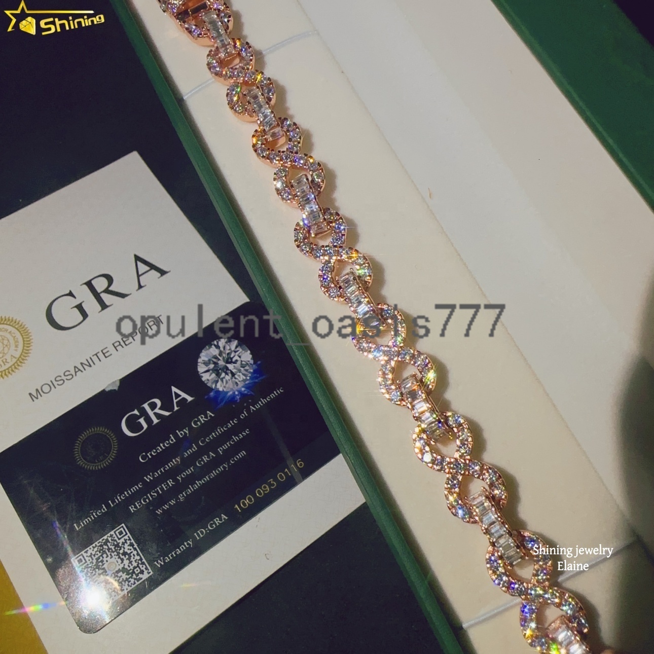 Fashion High Quality GRA Certificated Hip Hop Sterling Silver 925 8mm Vvs Moissanite Cuban Link Chain Moissanite Bracelet
