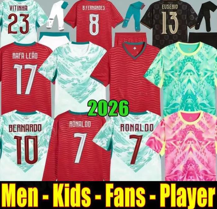 2026 JOAO FELIX RONALDO PortugalS soccer jerseys 26 27 B.FERNANDES RUNO VITINHA NEVES Bernardo Di J. JOAO CANCELO Portugal camisa de futebol Football Shirts Kids Kits