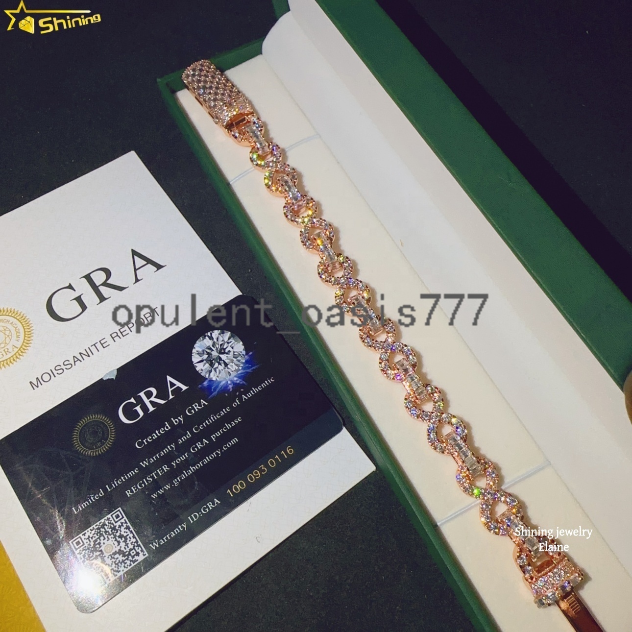 Fashion High Quality GRA Certificated Hip Hop Sterling Silver 925 8mm Vvs Moissanite Cuban Link Chain Moissanite Bracelet