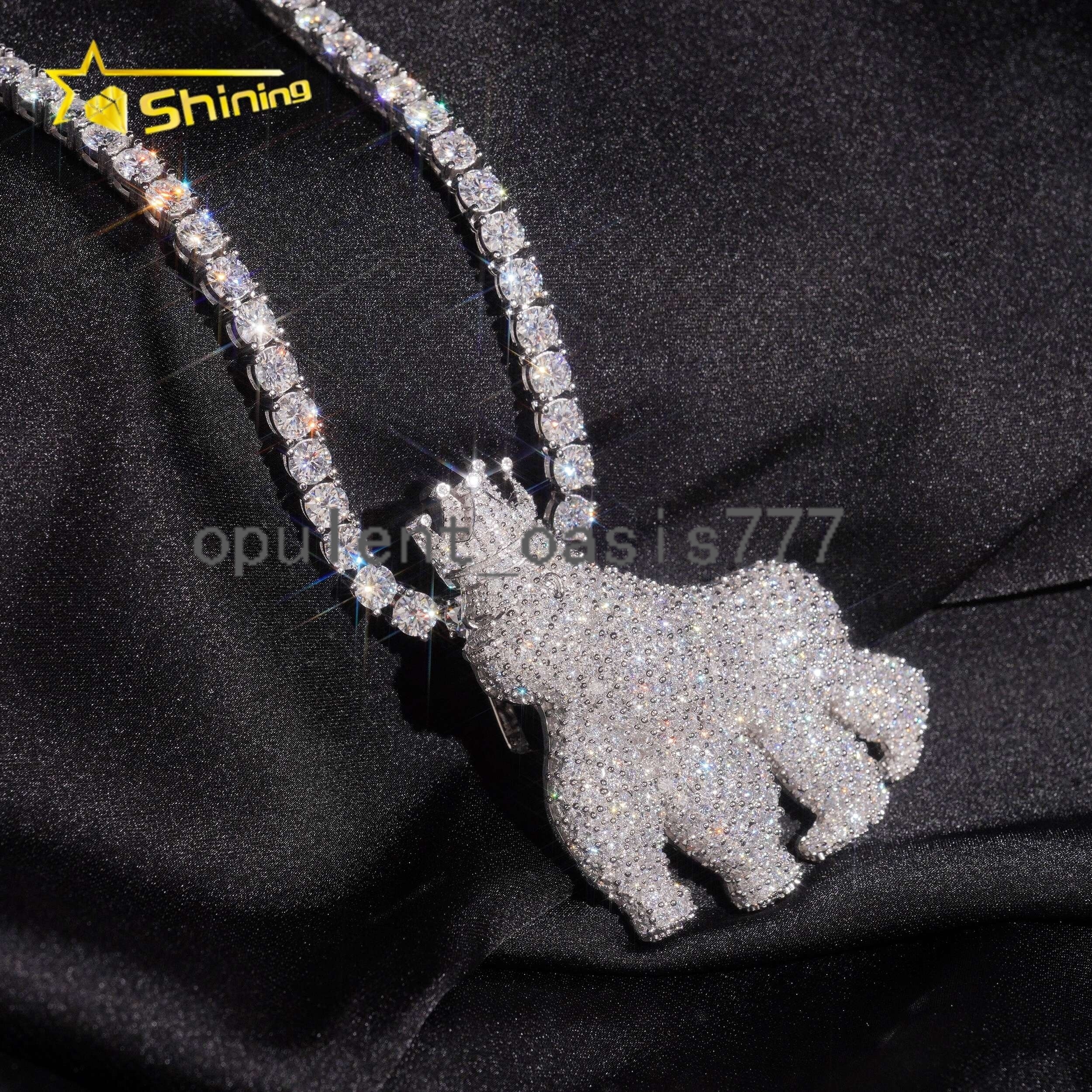 Pass Diamond Tester 925 Silver Hip Hop High Quality Gorilla Iced Out VVS Moissanite Pendant