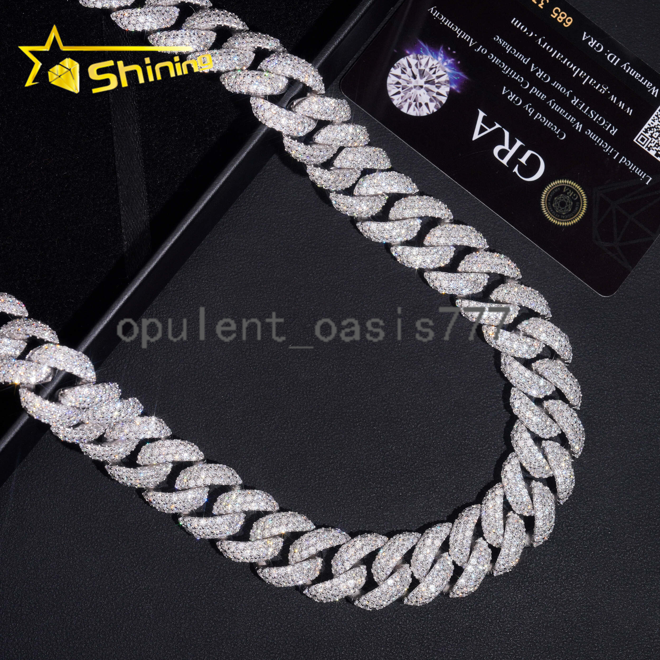USA Local Fast Shipping Custom Hip Hop Jewelry S925 Sterling Silver d Color Vvs Moissanite 18mm Cuban Link Chain Necklace