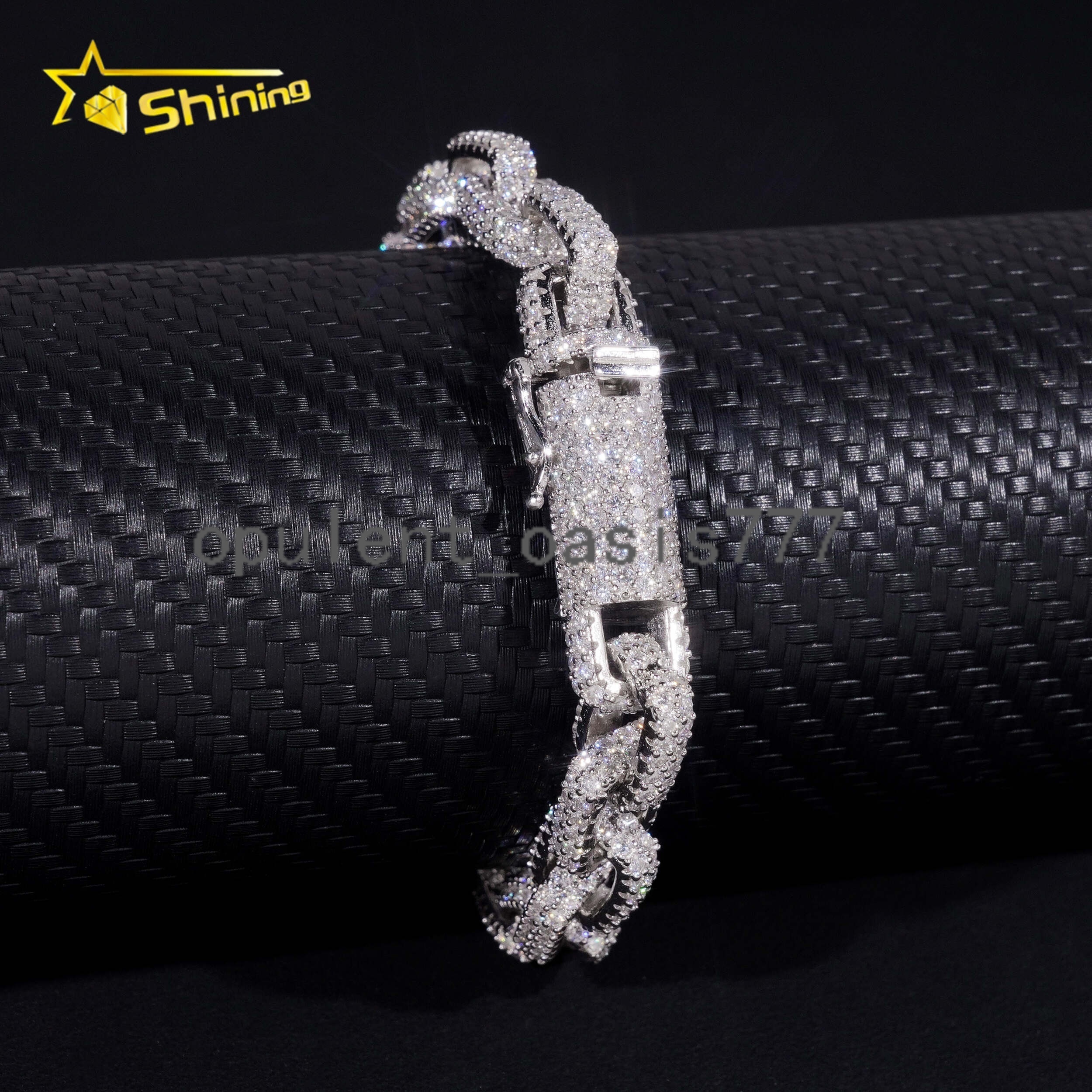 New Arrivals Moissanite Diamond VVS 925 Silver Rose Gold 10mm Infinity Link Unique Hip Hop Necklaces Cuban Link Chain