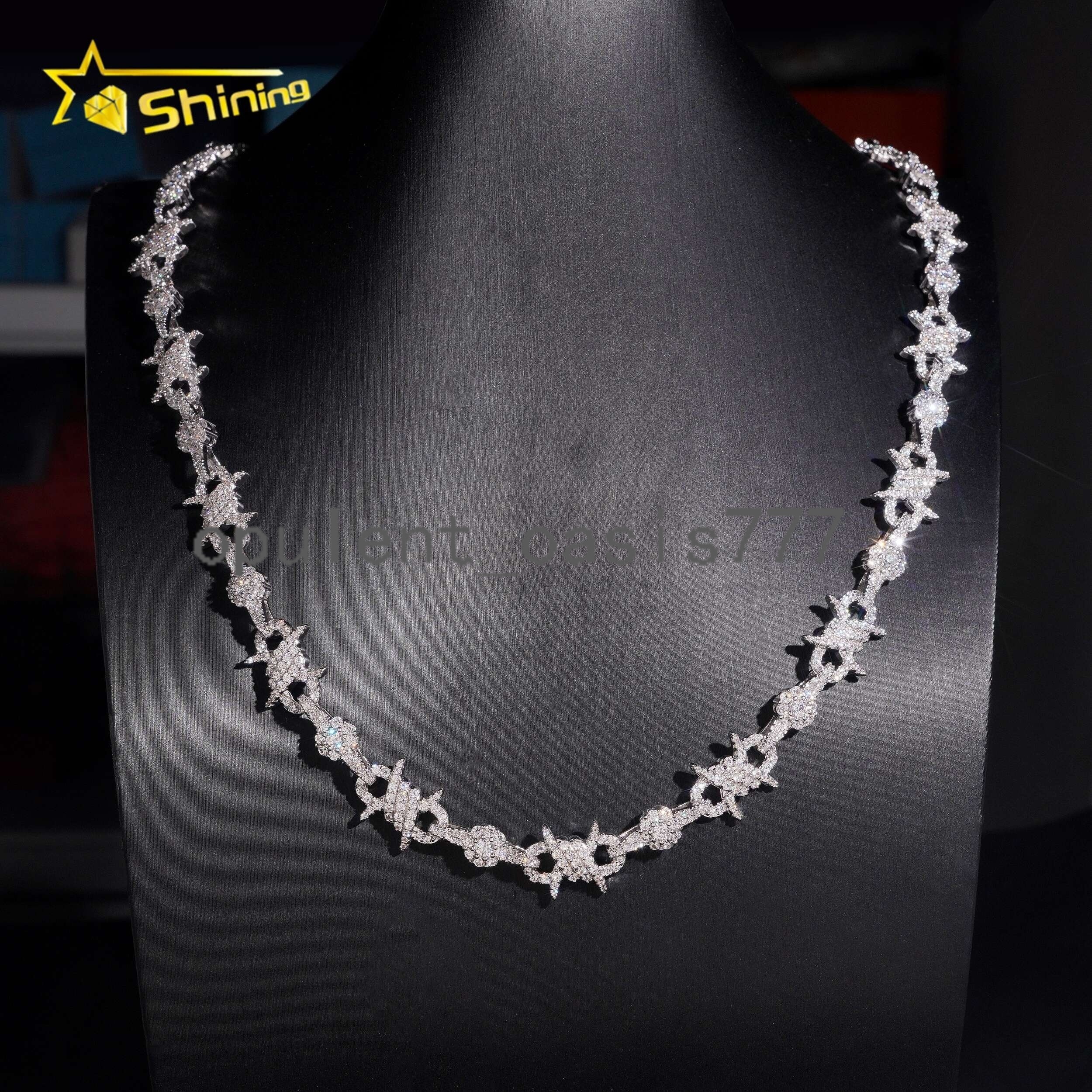 Hip Hop Jewelry Iced Out New Style 925 Sterling Silver Moissanite Cuban Link Chain Necklace