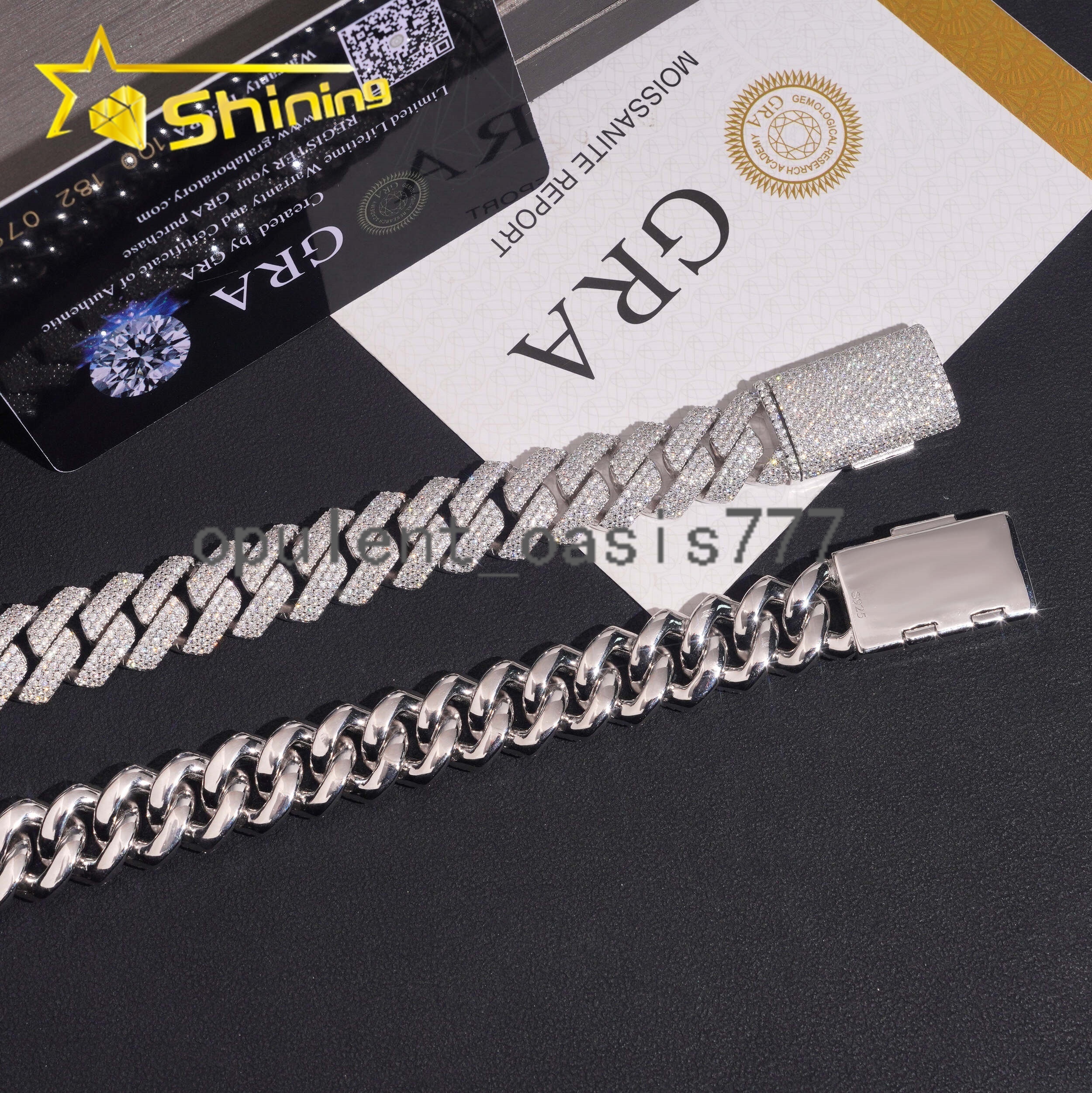 US Local Stock Fast Shipping 15mm Iced Out Hip Hop Pass Diamond Tester Moissanite Cuban Link Bracelet