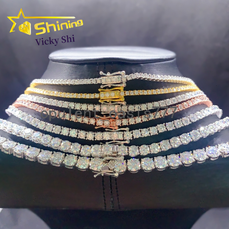 Wholesale Price 925 Silver Pass Diamond Tester 2mm 3mm 4mm 5mm 65mm Moissanite Tennis Bracelet Necklace