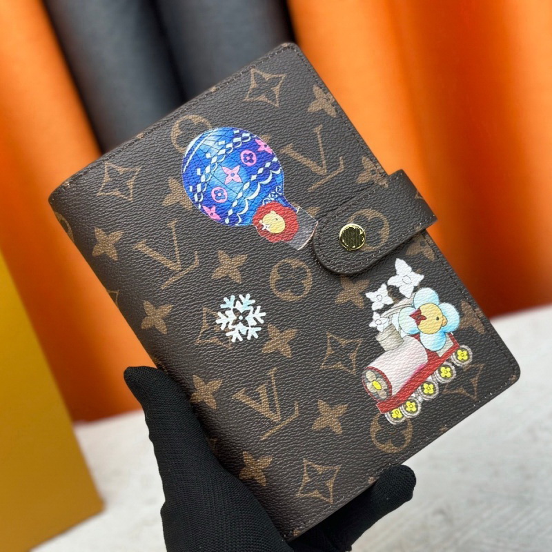 Luxury Designers Large DESK RING AGENDA COVER Holders Business Notebook Diary Protective Case Card Holder Wallet Desktop Notepad Card Holder Case