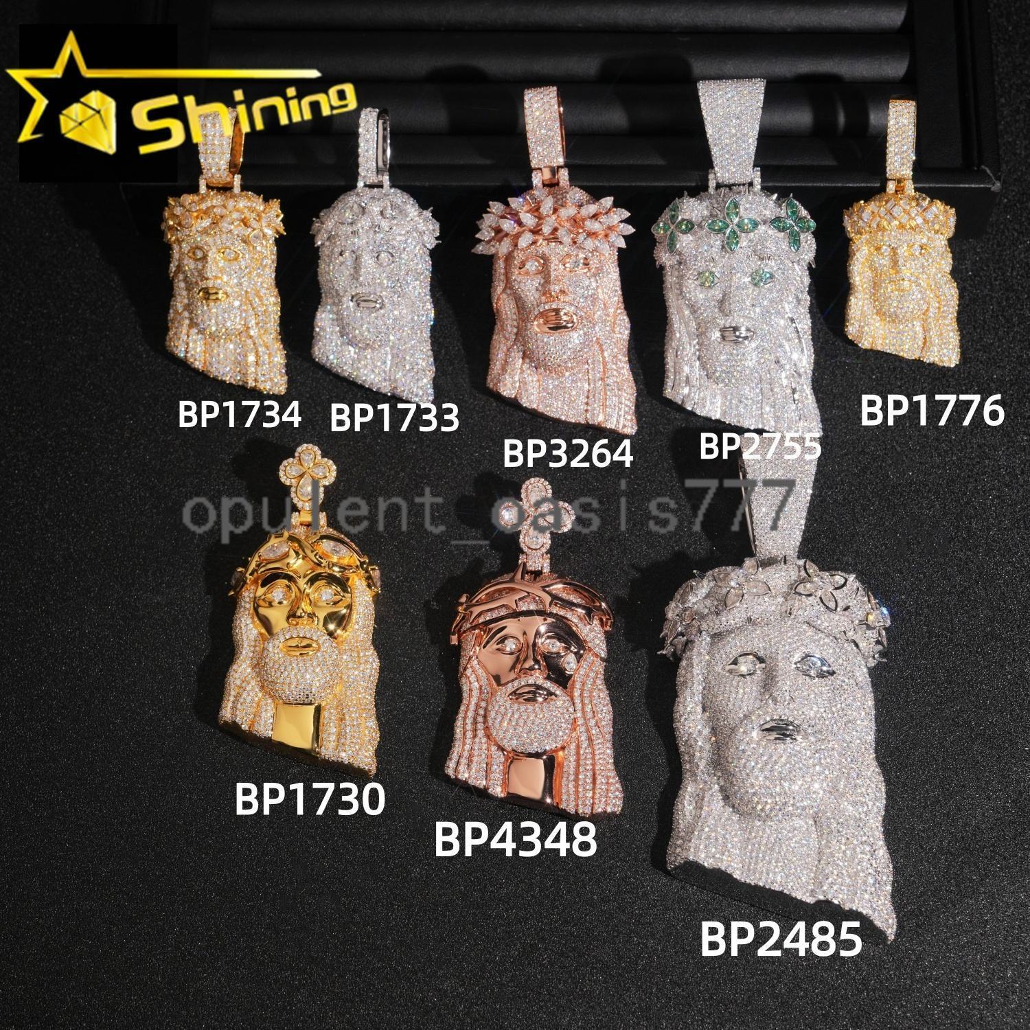Hip Hop Jewelry Rapper Big Jesus Pendant 5 Inch Height 925 Sterling Silver VVS Moissanite Pendants Moissanite Pendant