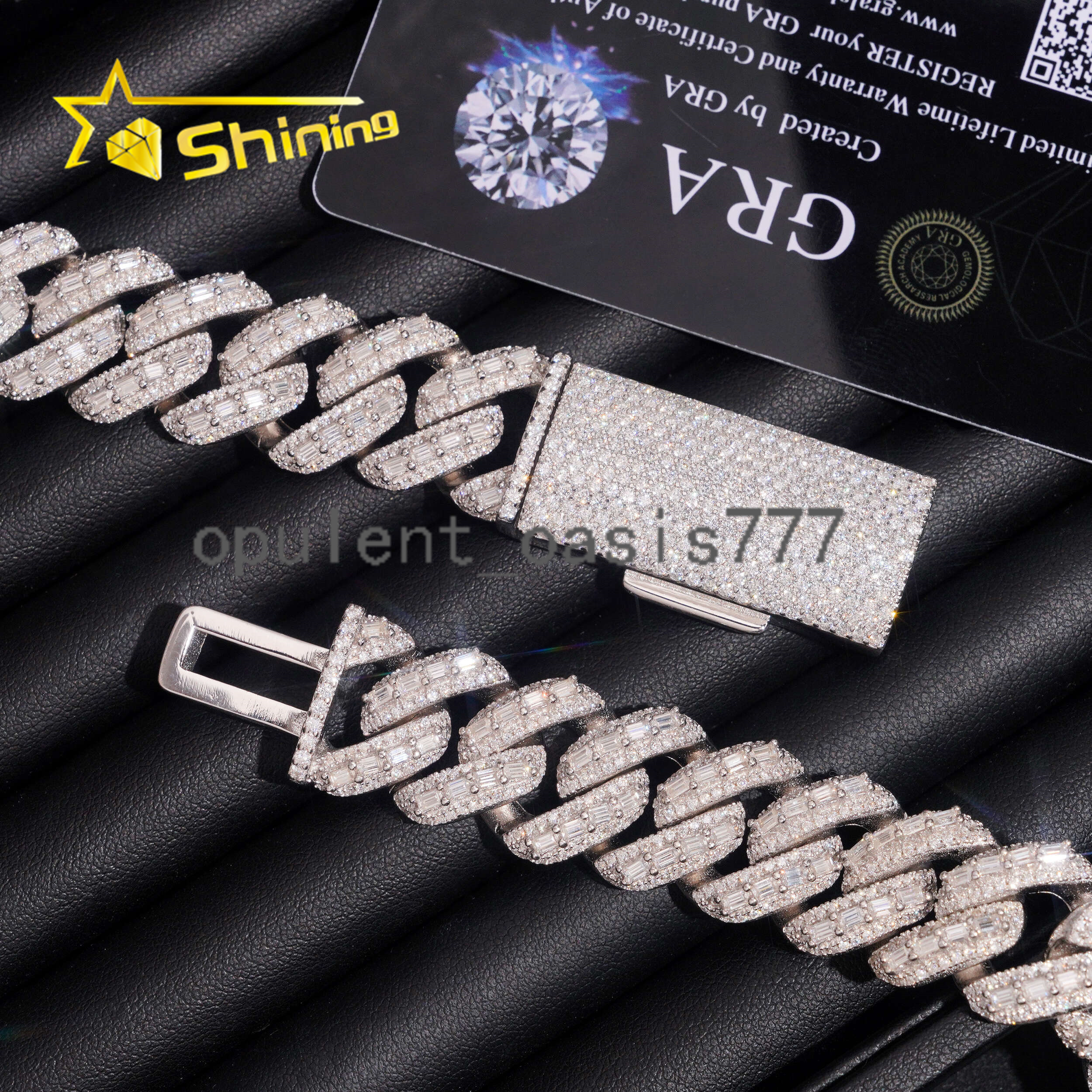 Luxury 925 Silver Chain Iced Out 18mm Cuban Link Chain Moissanite Hip Hop Jewelry Custom Men Link Chian Necklace