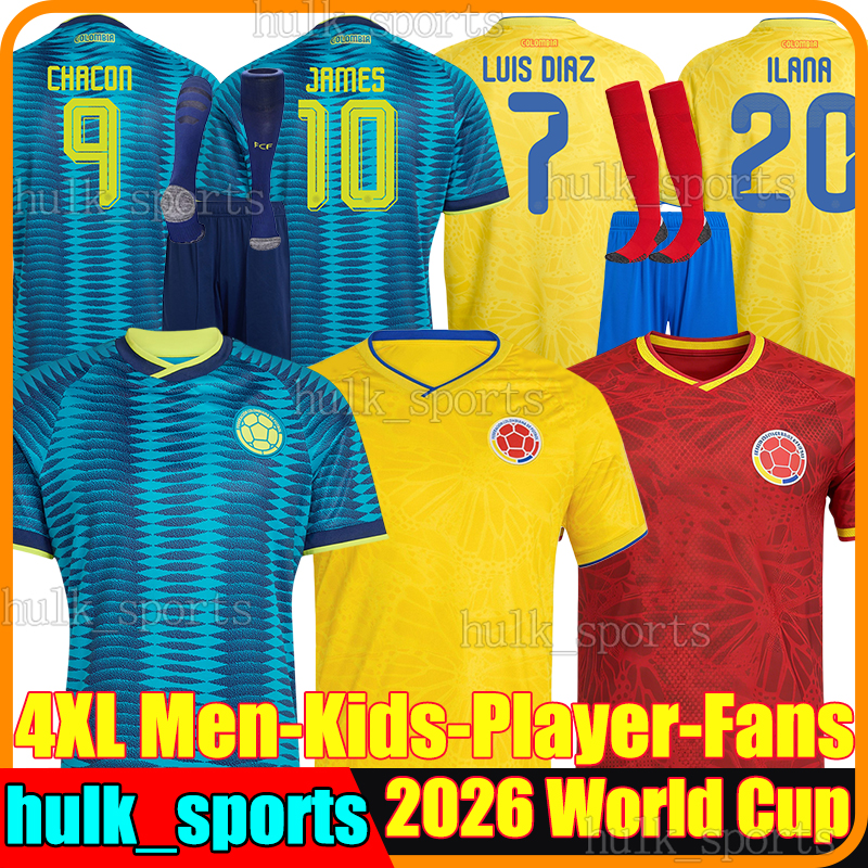 4XL 2026 colombia soccer jerseys LUIS DIAZ SUAREZ JAMES BORRE QUINTERO SANCHEZ Y.MOSQUERA ARIAS CAMPAZRICHARD RIOS J.LERMA men kids kits socks sets football shirts