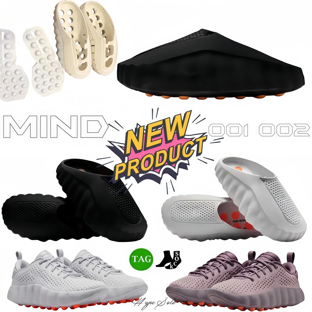 Designer Sandals Mind 001 Slide Slides Mind001 Slippers Soft Rubber Tech Comfortable Sandals Mules Clog Black Red Bone Light Smoke Grey Men Wom Summer Shoe Slippers