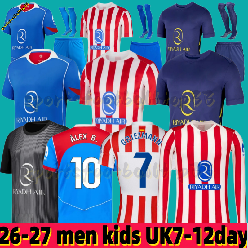 25 26 Atleticos de madrid #19 J. ALVAREZ GRIEZMANN XXXL 4XL Soccer Jerseys ALEX B. Sorloth ALMADA GALLAGHER KOKE SAUL camiseta 2025 football shirt men kids kit Jerseys