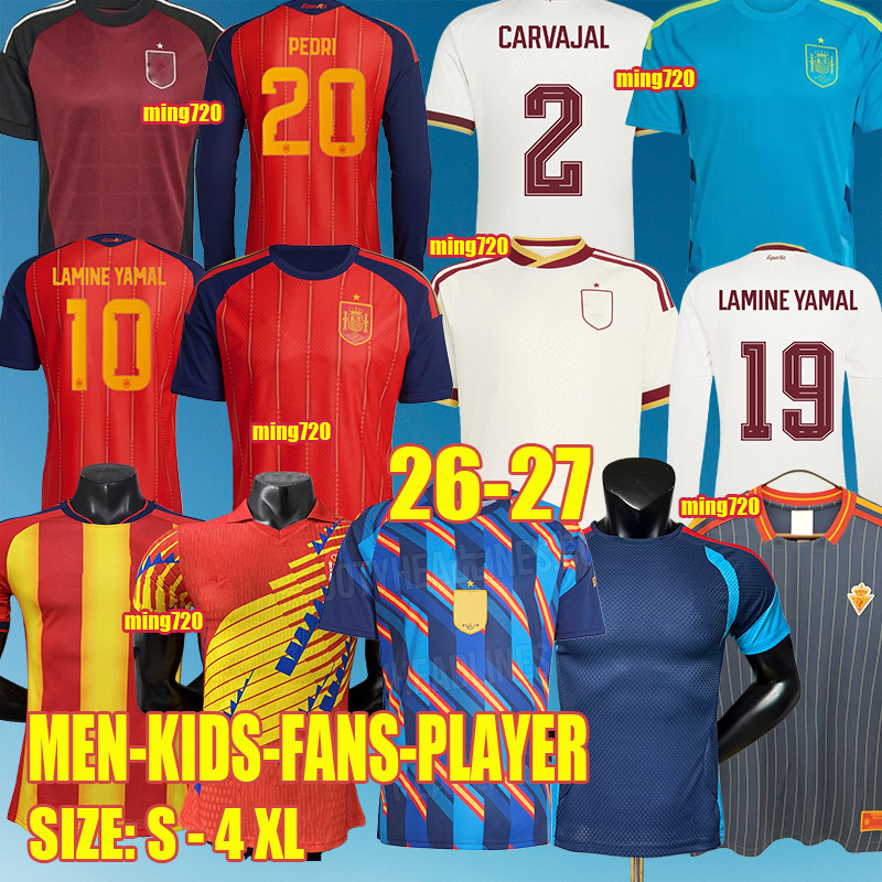 Spain football jersey 2026 World Cuo PEDRI GAVI LAMINE YAMAL MORATA Carvajal OLMO FERRAN RODRIGO Jersey SPANISH Men Kid Kit Football Shirt CUBARSI MERINO