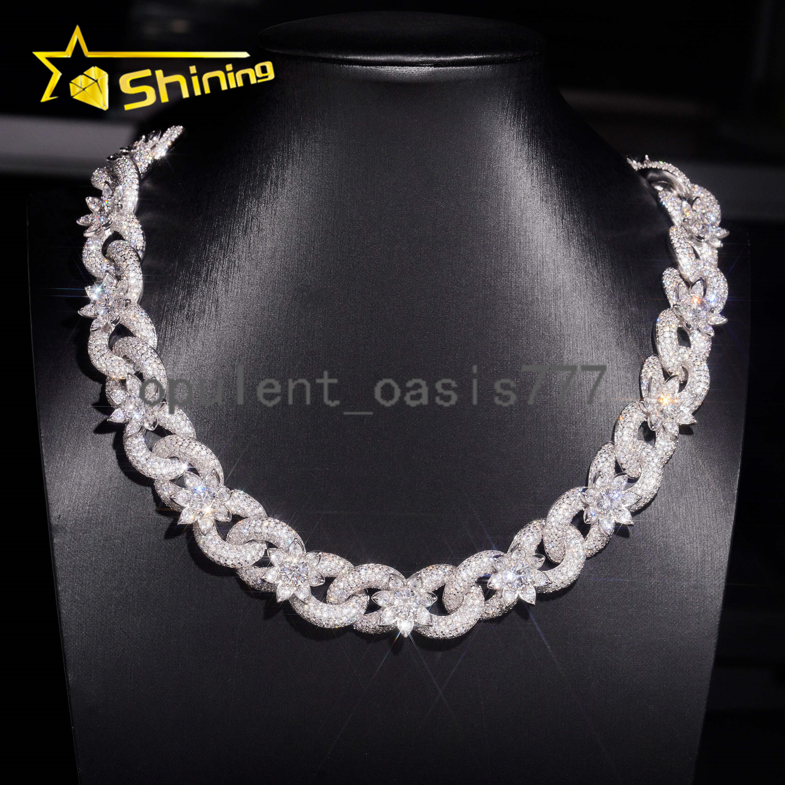 Luxury Rapper Jewelry 925 Sterling Silver 18MM Infinity Moissanite Cuban Link Chain Hip Hop Iced Out Custom Chains for Men