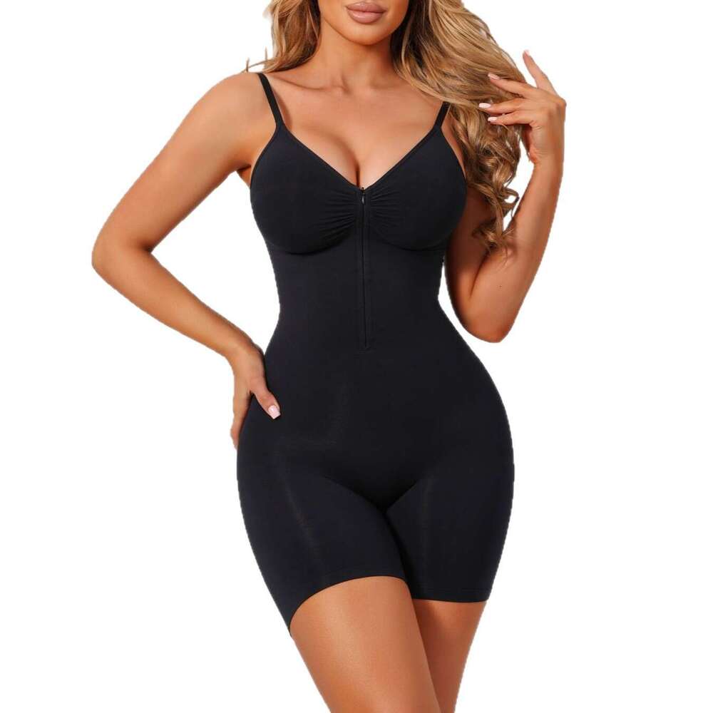 Lingerie European and American women's seamless tummy control and butt-lifting shapewear bodysuit, tight-fitting body-shaping one-piece shorts wi