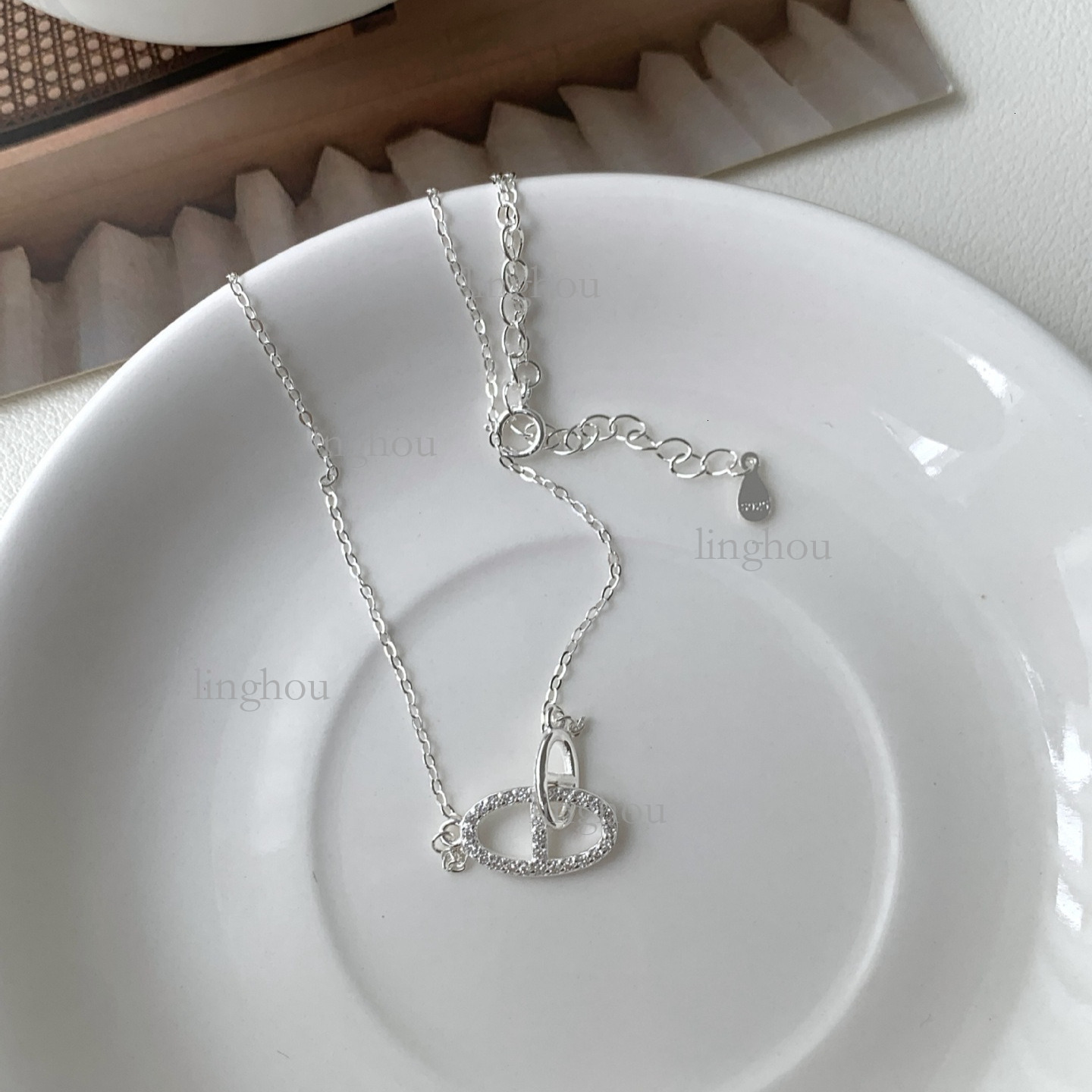 2026 Pure Silver Designer Necklace Luxury Brand Women's Jewelry Accessories High-quality Fashion Double Ring Pig Nose Necklace Trend Essential Co