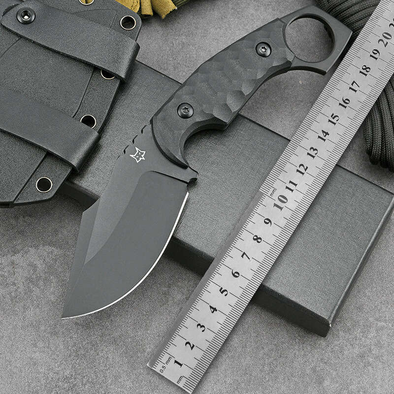 Cross-border bestseller Fox 633 outdoor survival straight with integrated K sheath, tactical knife, high hardness, sharp pocket knife
