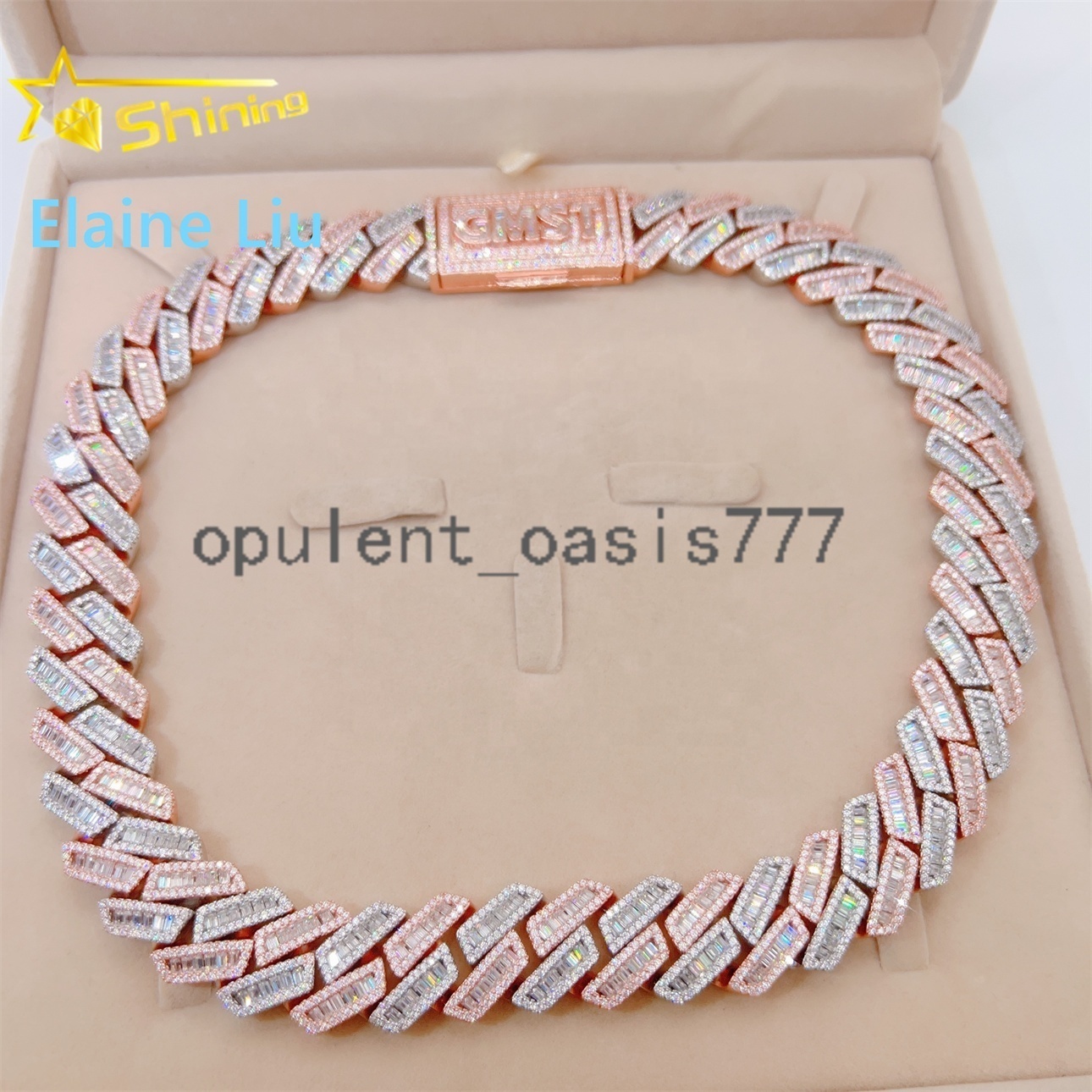 Sterling Silver 925 Pass Diamond Tester VVS Moissanite Necklace 18mm Hip Hop Iced Out Jewelry Miami Cuban Link Chain Necklace