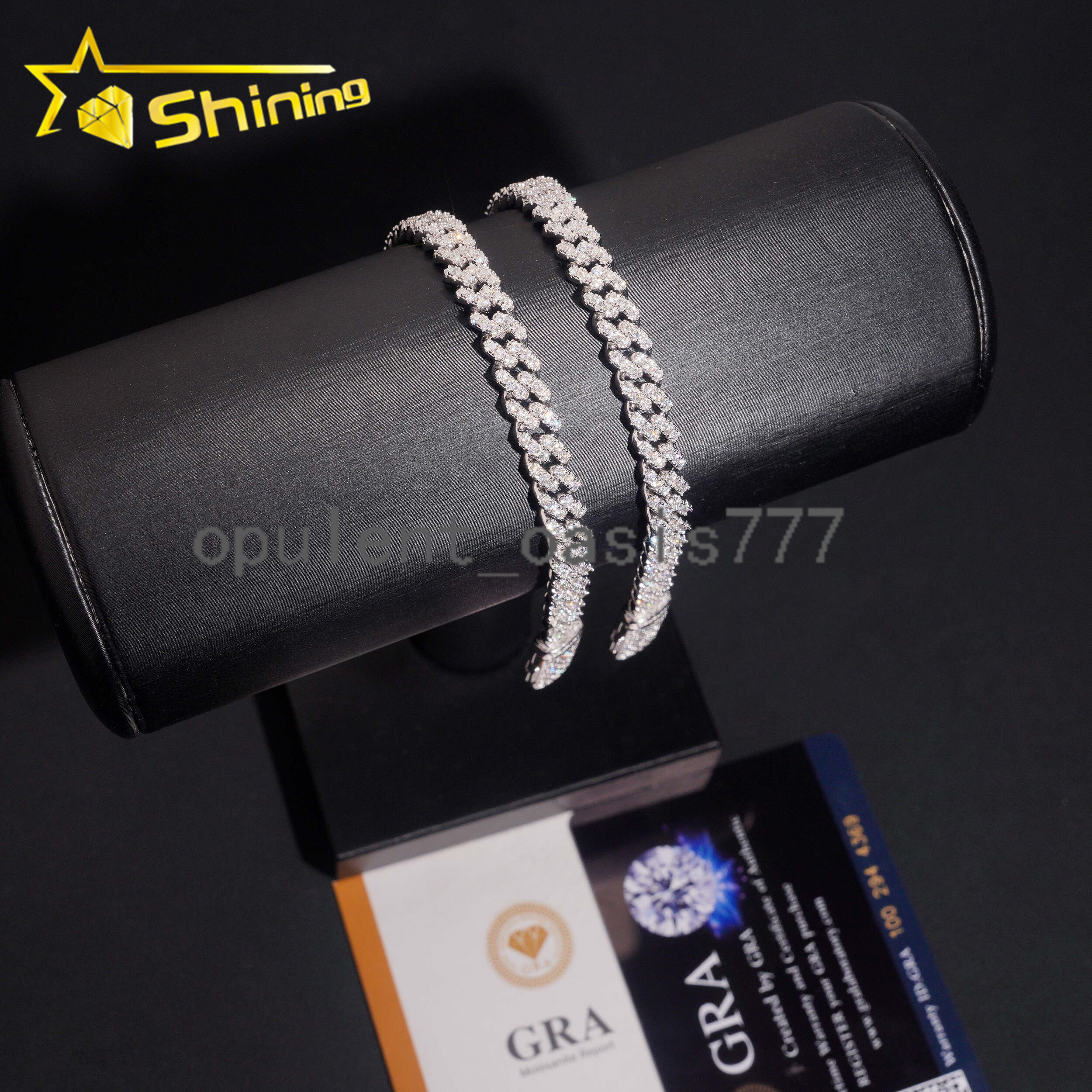 Hot Selling USA Warehouse Ready to Ship 6mm 925 Solid Silver Hip Hop Jewelry Iced Out VVS Diamond Cuban Link Chain Moissanite