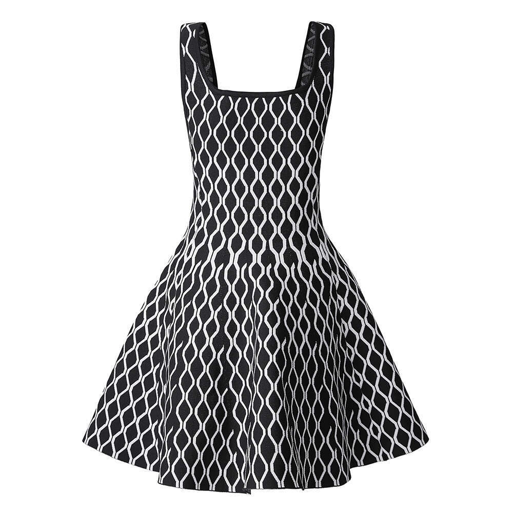 2026 spring and summer new niche designer high waisted trumpet jacquard j29 interior fashionable knitted dress