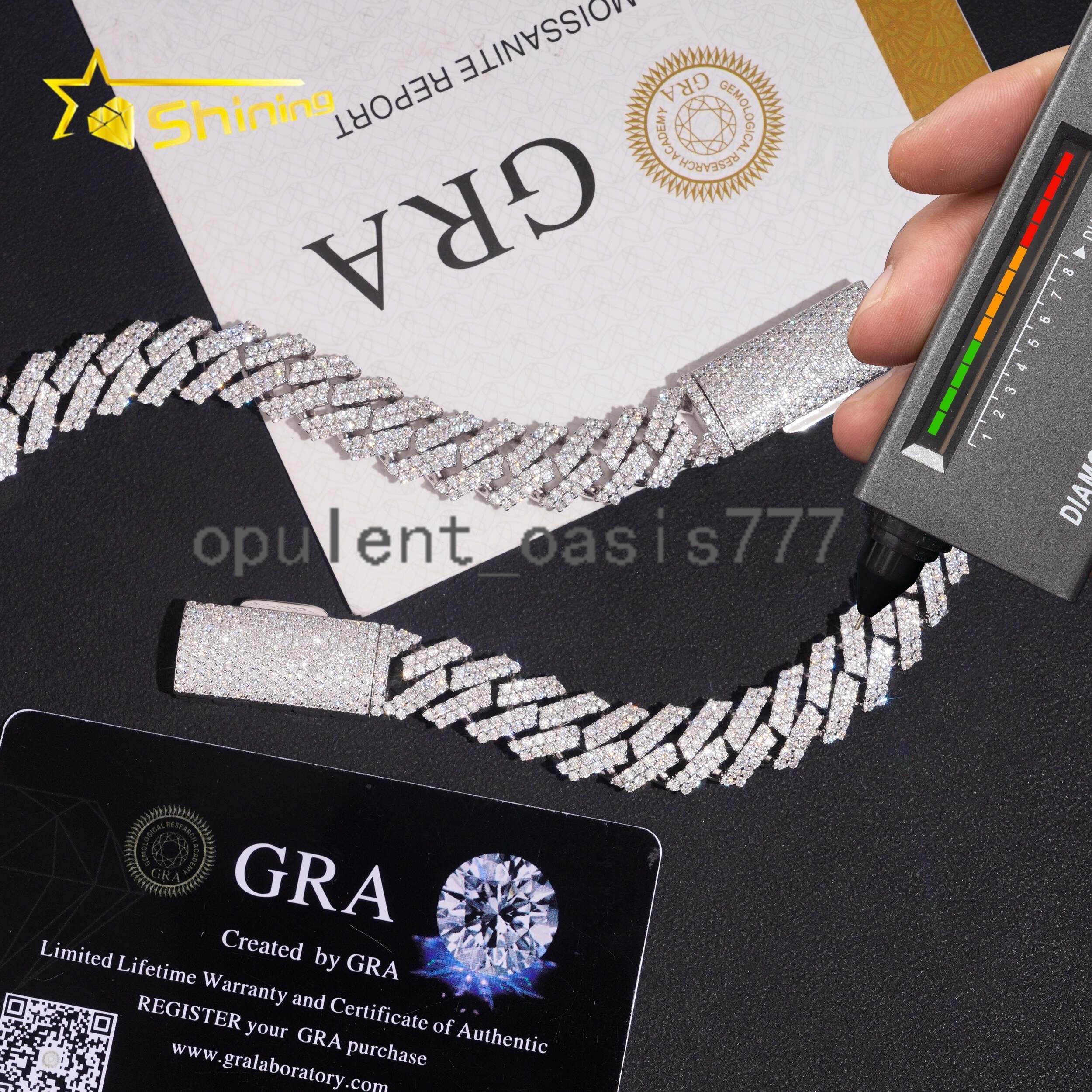 Pass Diamond Tester Fire Jewelry Fashion Hip Hop Style 12mm Cuban Link Chain Bracelet 925 Sterling Silver Moissanite USA Stock