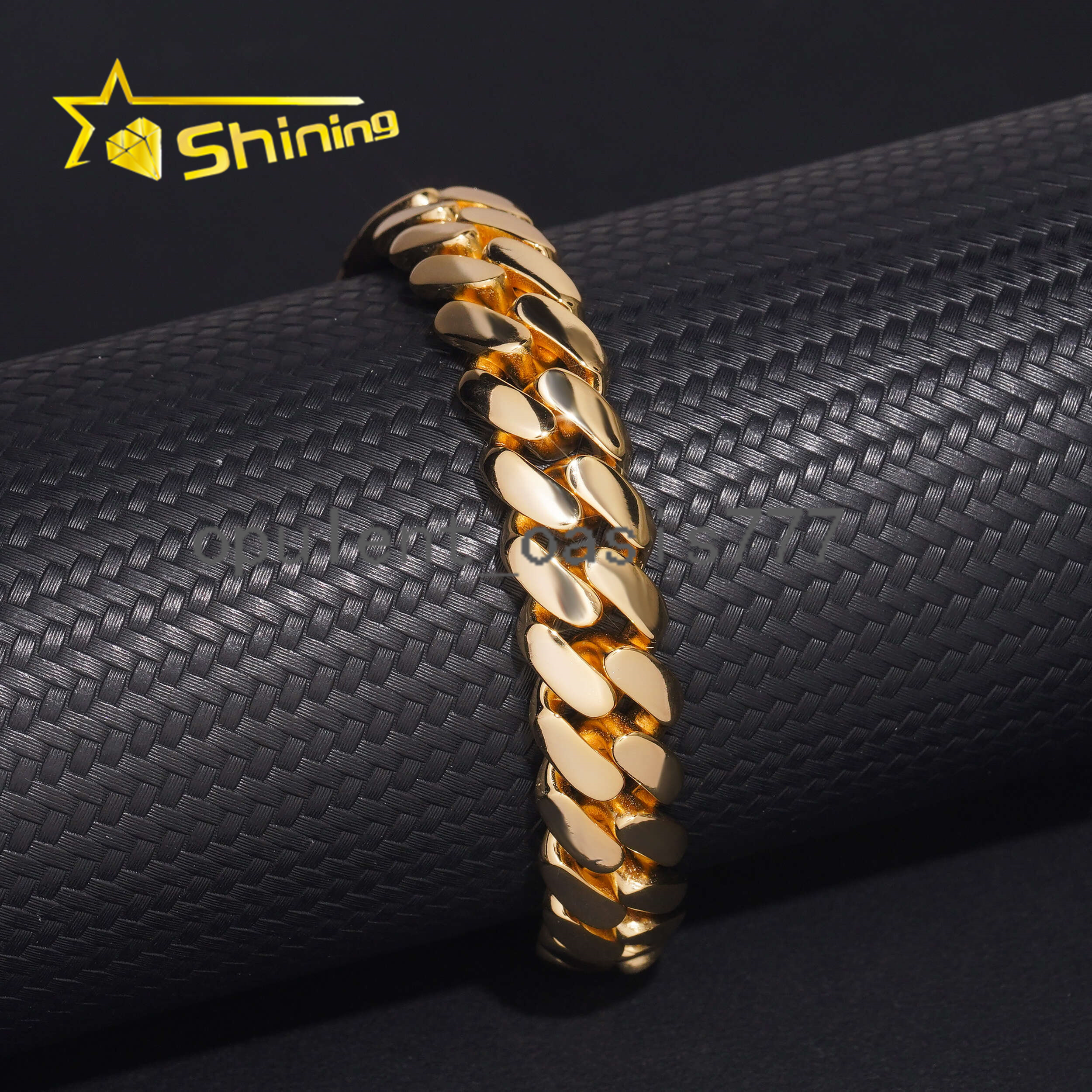 Hip Hop Jewelry Gold Plated 12mm Plain Cuban Bracelet with Moissanite Clasp Custom 925 Silver Bracelet for Men