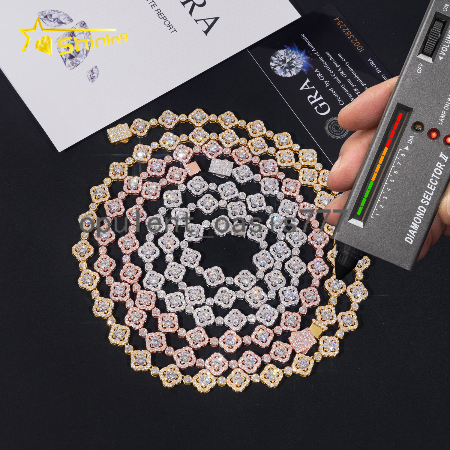 Pass Diamond Tester Iced Out Moissanite Sterling Silver Cuban Link Chain Hip Hop Men Moissanite Cuban Bracelet Necklace