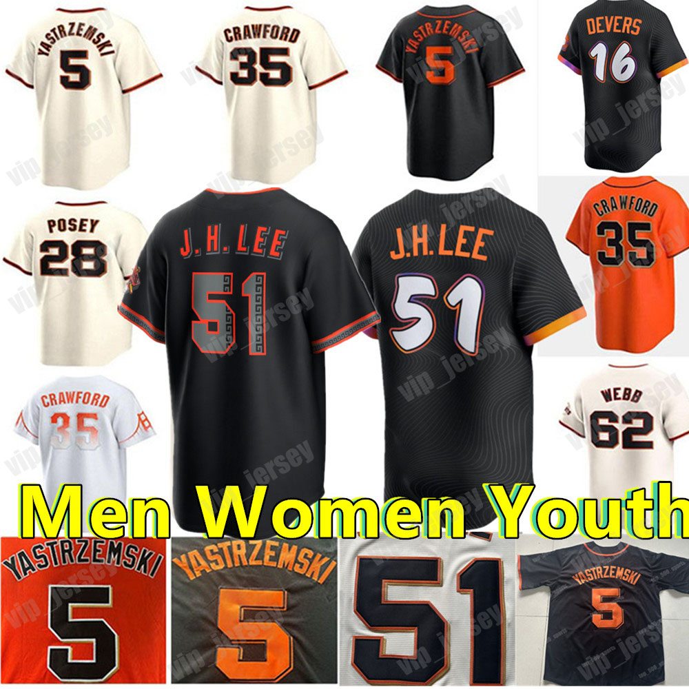 Custom Jung Hoo Lee Jersey Rafael Devers Matt Chapman Robbie Ray Logan Webb Michael Conforto Thairo Estrada Sabol Mike Yastrzemski Baseball Men Women Youth
