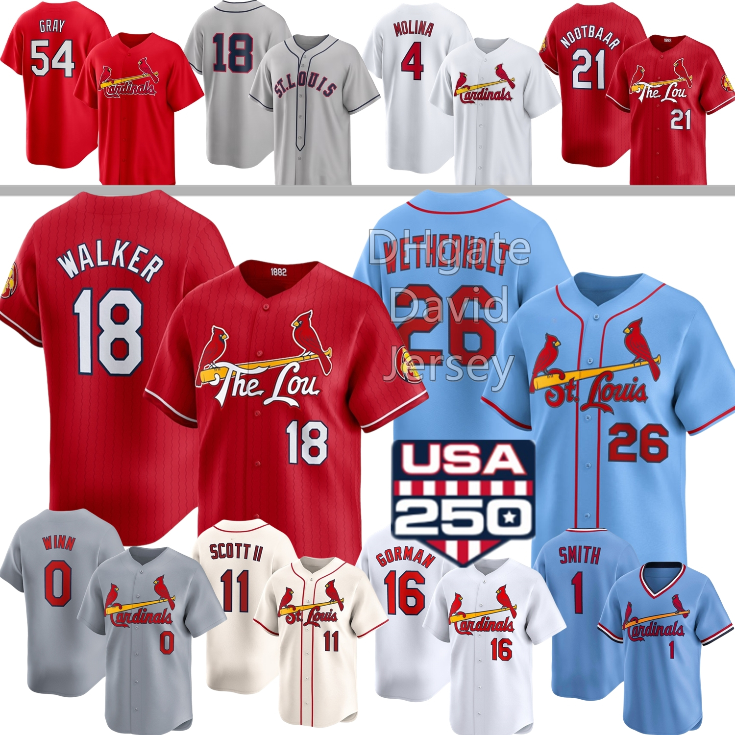 2026 St Louis Cardinal Jersey JJ Wetherholt Tink Hence Walker Lars Nootbaar Masyn Winn Victor Scott II Nolan Gorman Burleson Herrera Musial Pujols Mol