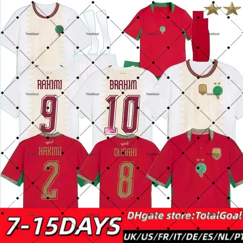 2026 2027 Morocco 2 stars soccer jerseys 26 27 World Cup HAKIMI Maillot marocain EN-NESYRI Camiseta de BOUSSOUFA EL AHMADI Moroccan national football shirt men kids