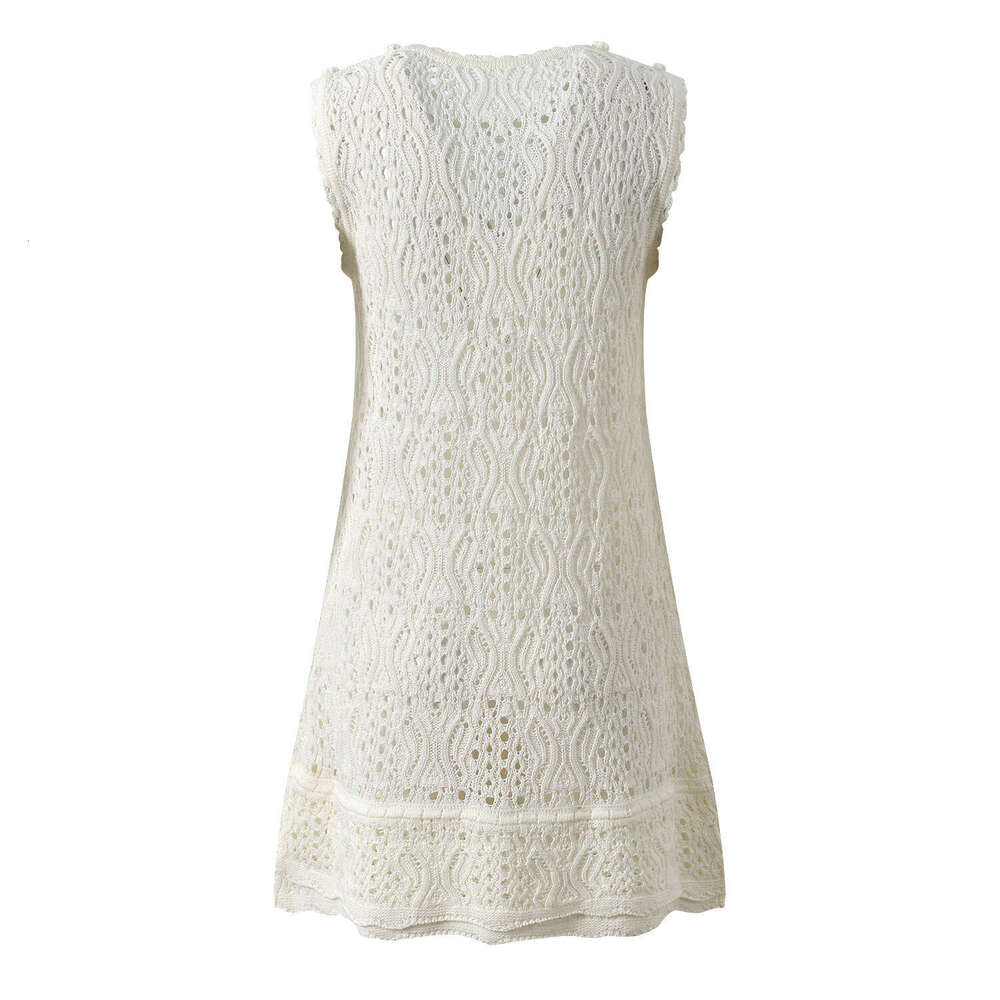 2026 summer new designer women's k30 French crochet hollow FC fashion slim fit sleeveless knitted vest