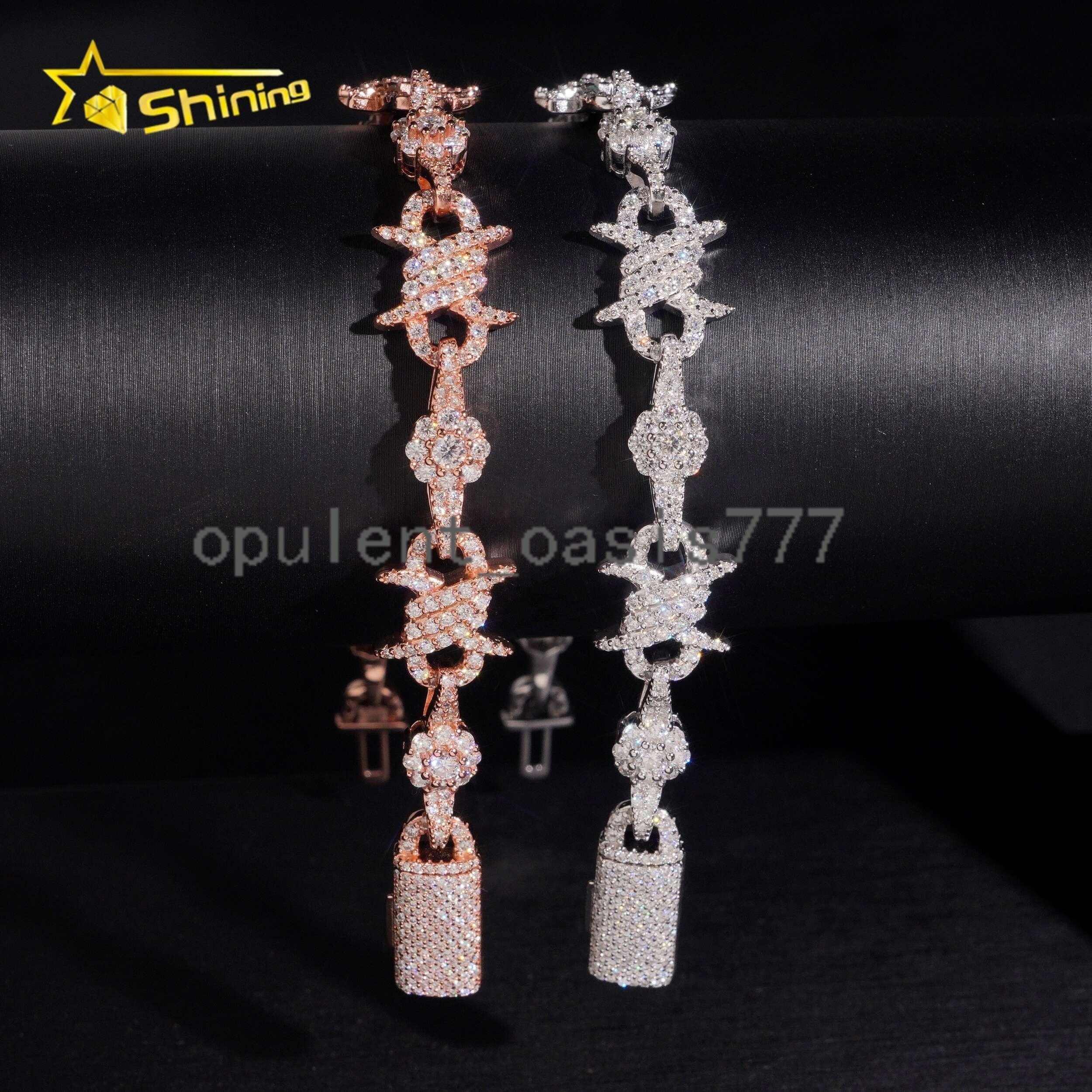 Hip Hop Jewelry Iced Out New Style 925 Sterling Silver Moissanite Cuban Link Chain Necklace
