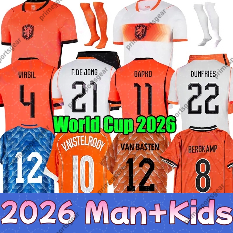 Netherlands Dutch jersey Holland world cup 2026 retro Soccer Jersey Bergkamp ROBBEN vintage National Team football tops Shirt Kids Kit MEMPHIS GAKPO 26 27 short kits