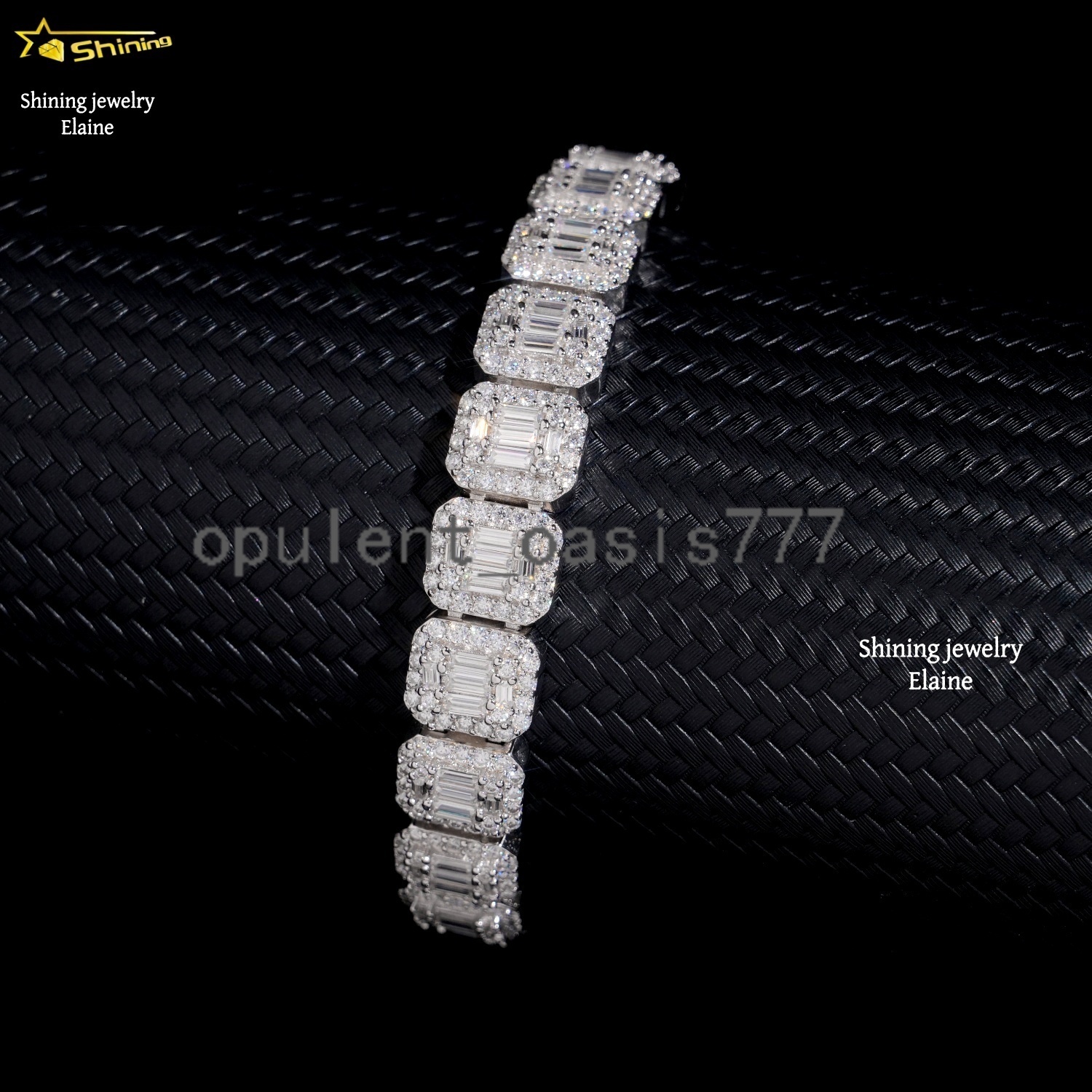 Fashion Jewelry Wholesale Price 10MM 925 Sterling Silver Iced Out Hip Hop VVS Moissanite Diamond Cuban Link Chain Bracelet