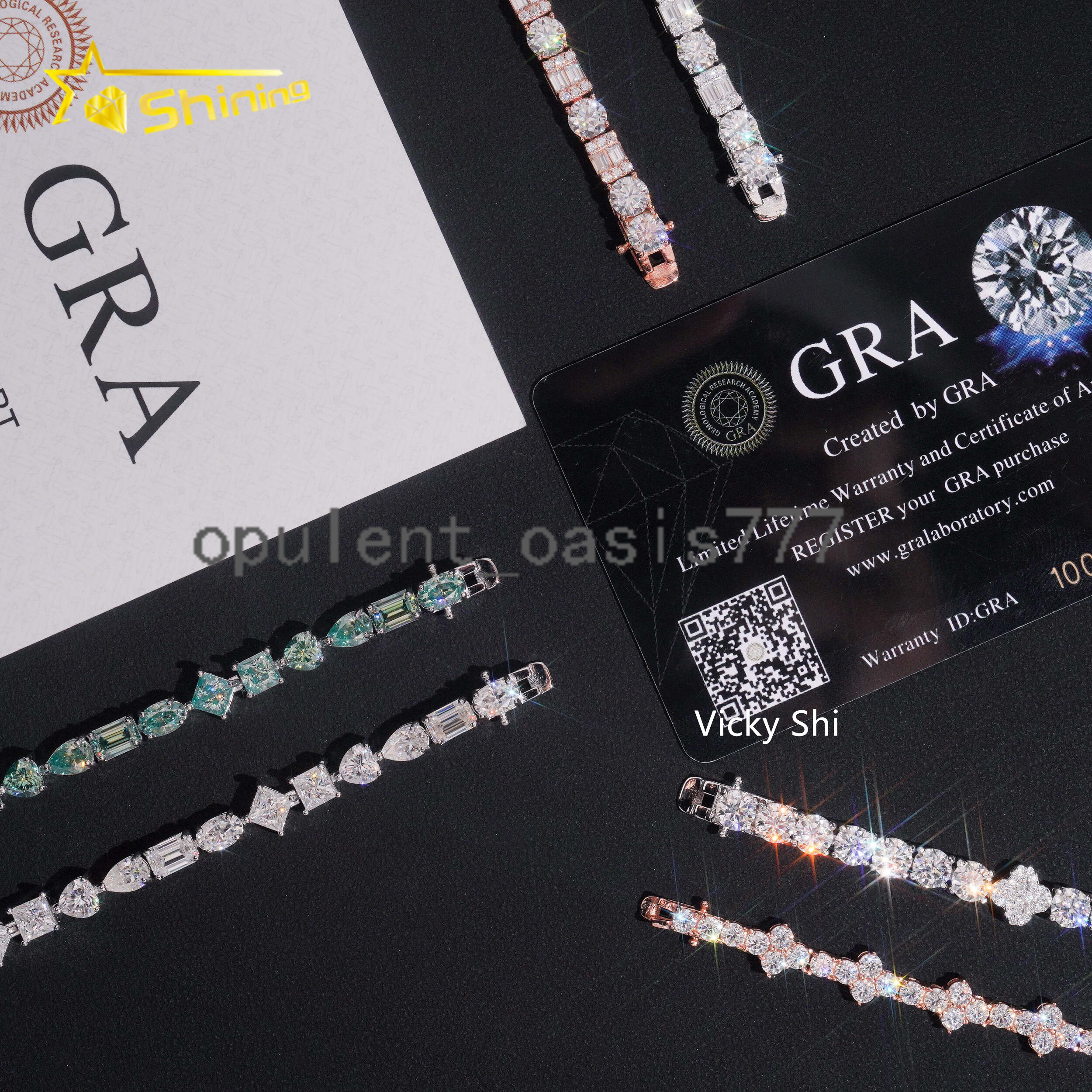 Hot Selling Moissanite Bracelet Women Men Iced Out Fine Jewelry 925 Sterling Silver Moissanite Cross Bracelet Tennis Chain