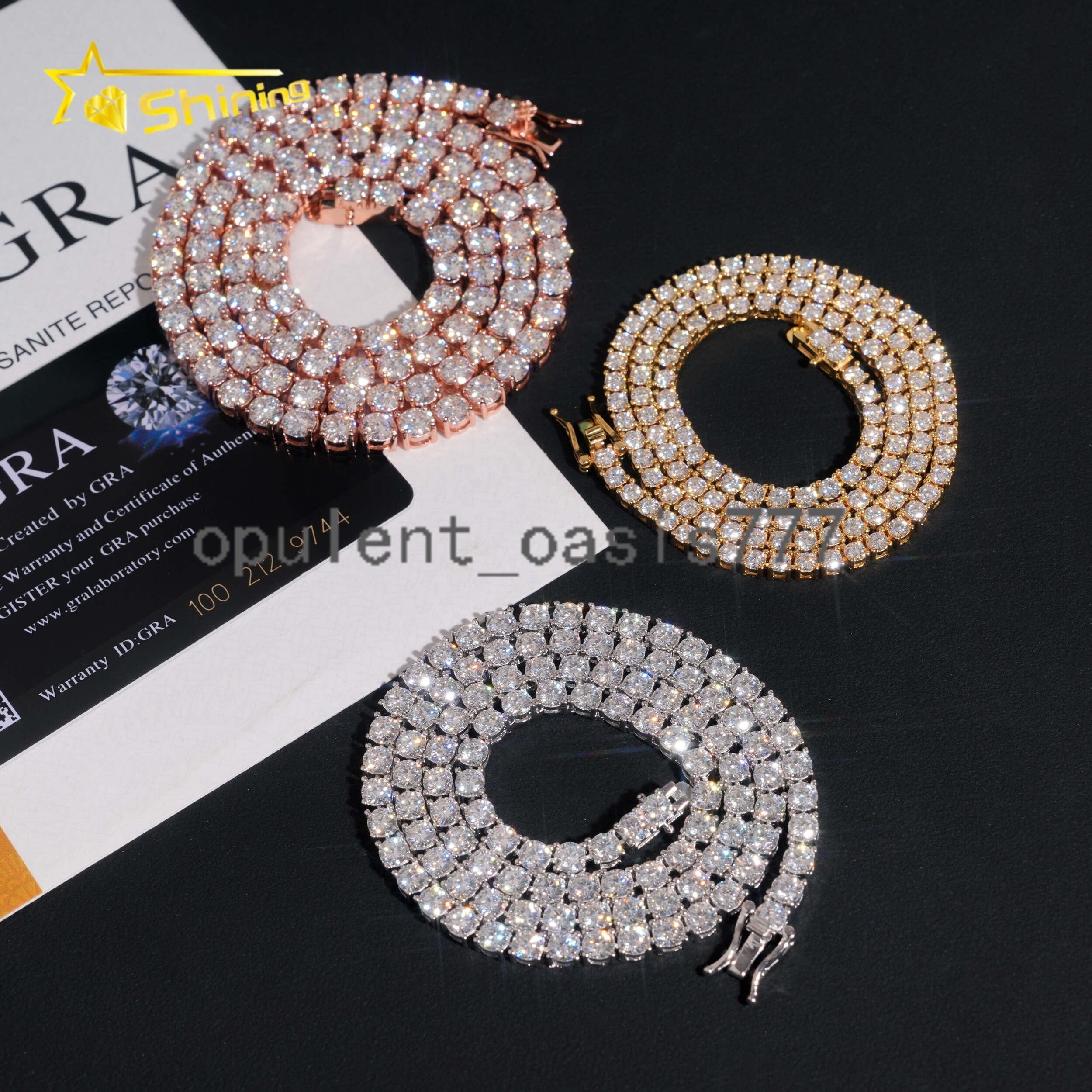 Bulk Stock Drop Shipping Hip Hop Hot Selling Pass Diamond Tester VVS D Moissanite 925 Sterling Silver Tennis ChainBracelet