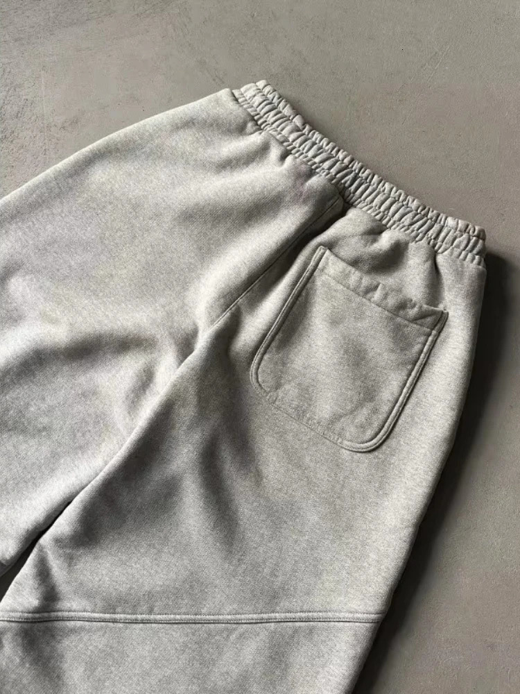 HOUZHOU Grey Vintage Y2k Women Sweatpants Harajuku Oversized Wide Leg American Style Man Pants Baggy Streetwear Hip Hop Trousers 260326
