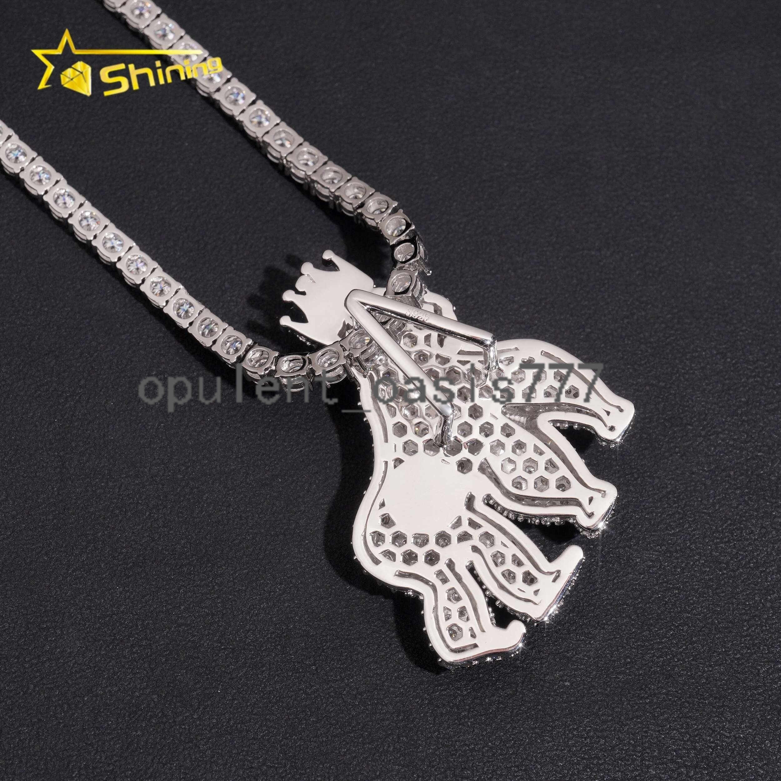 Pass Diamond Tester 925 Silver Hip Hop High Quality Gorilla Iced Out VVS Moissanite Pendant