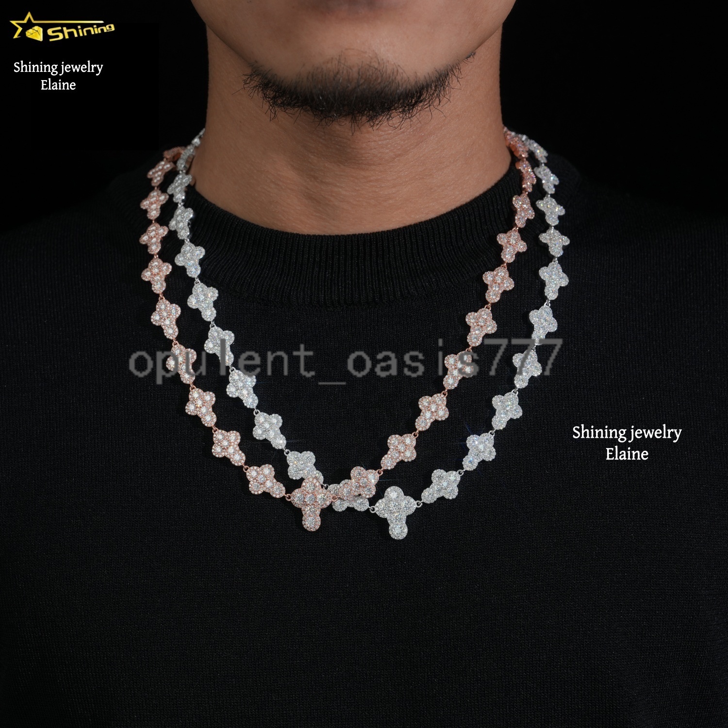 High Quality Iced Out Fashion Jewelry Custom Diamond 13MM 925 Sterling Silver Moissanite Miami Cuban Link Chain Necklace