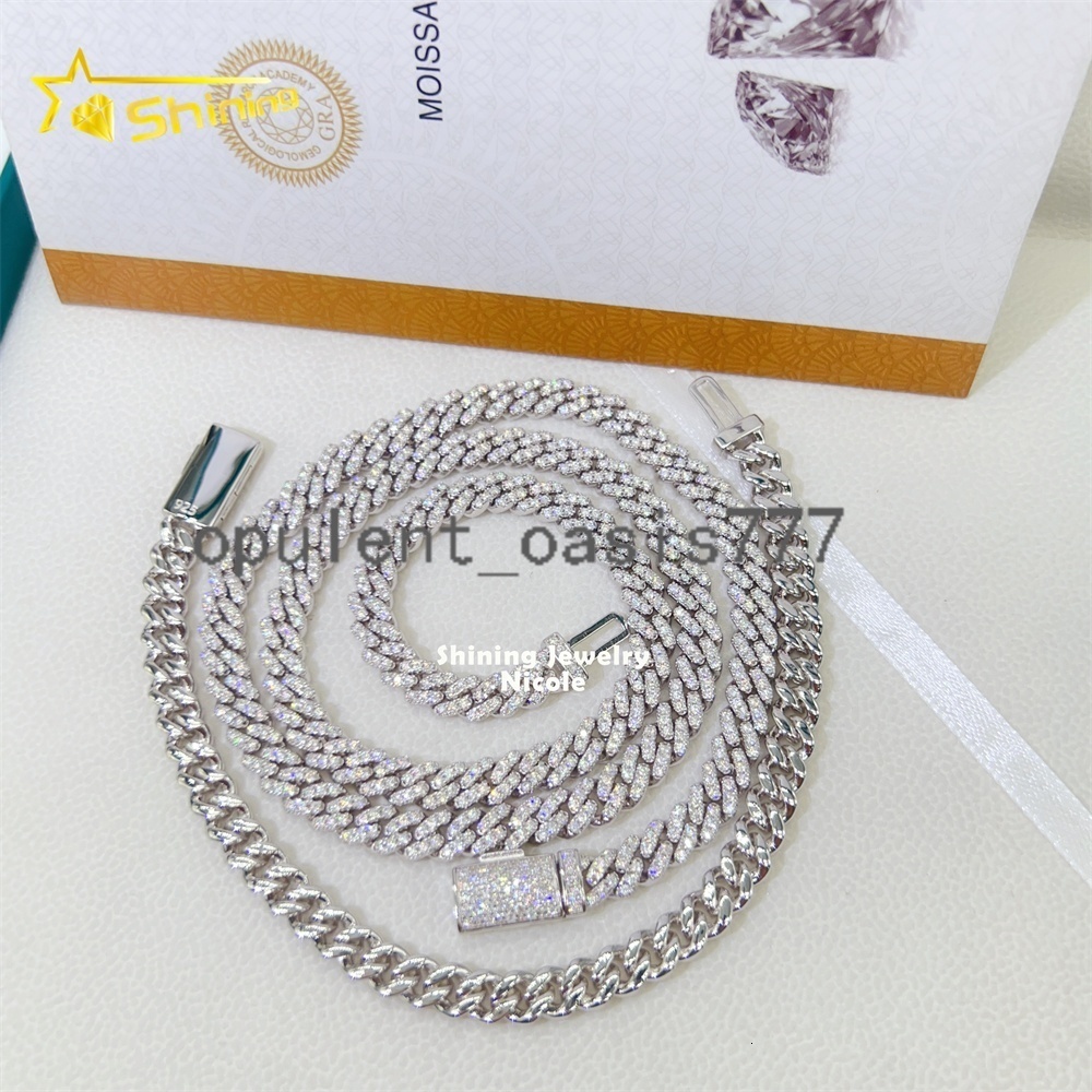 Ready to Ship 925 Silver Thin 6mm Vvs Diamond Cuban Link Chain Women Iced Moissanite Cuban Chain